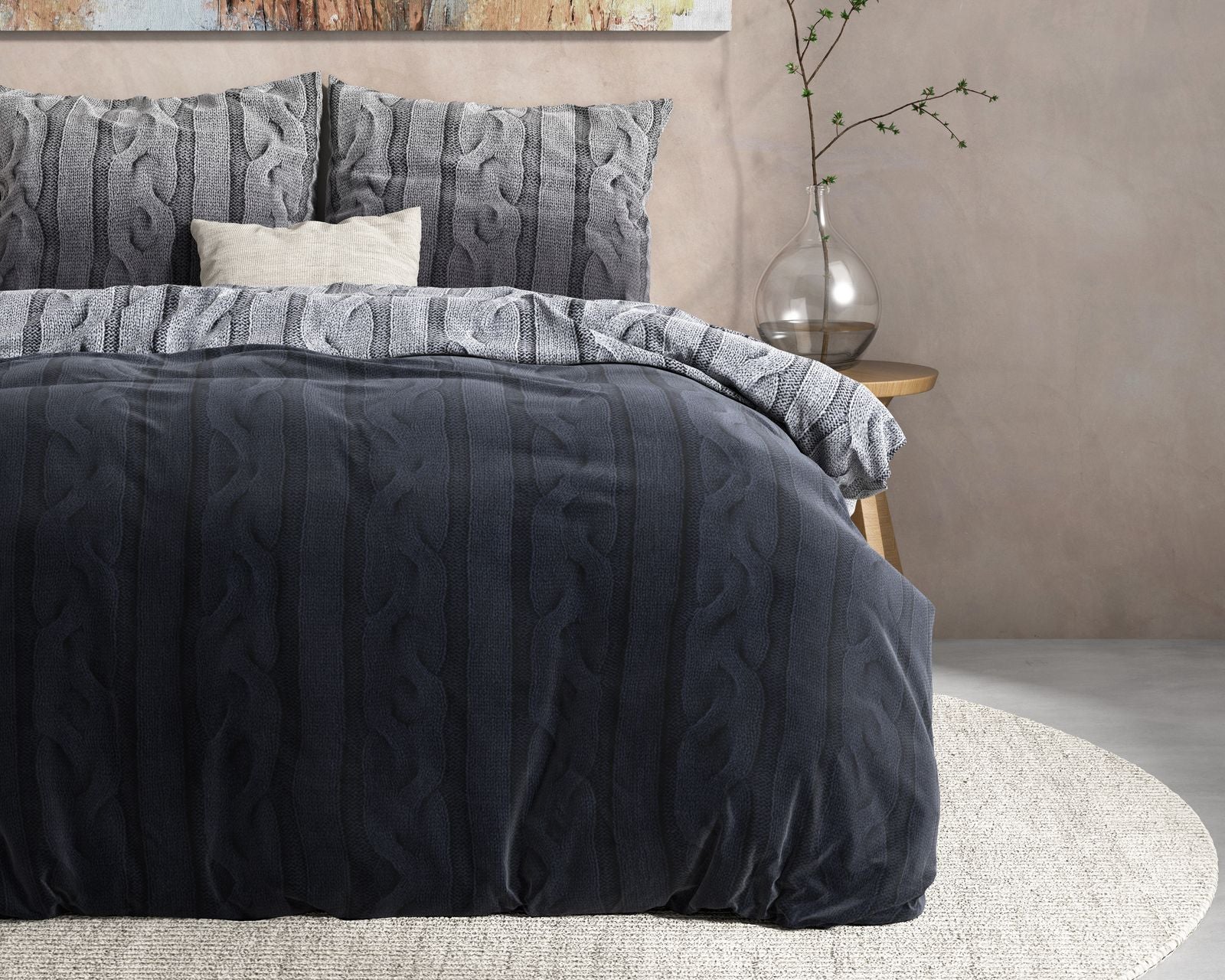 NordDream Dante pussilakana antrasiitti 200x220 flanelli