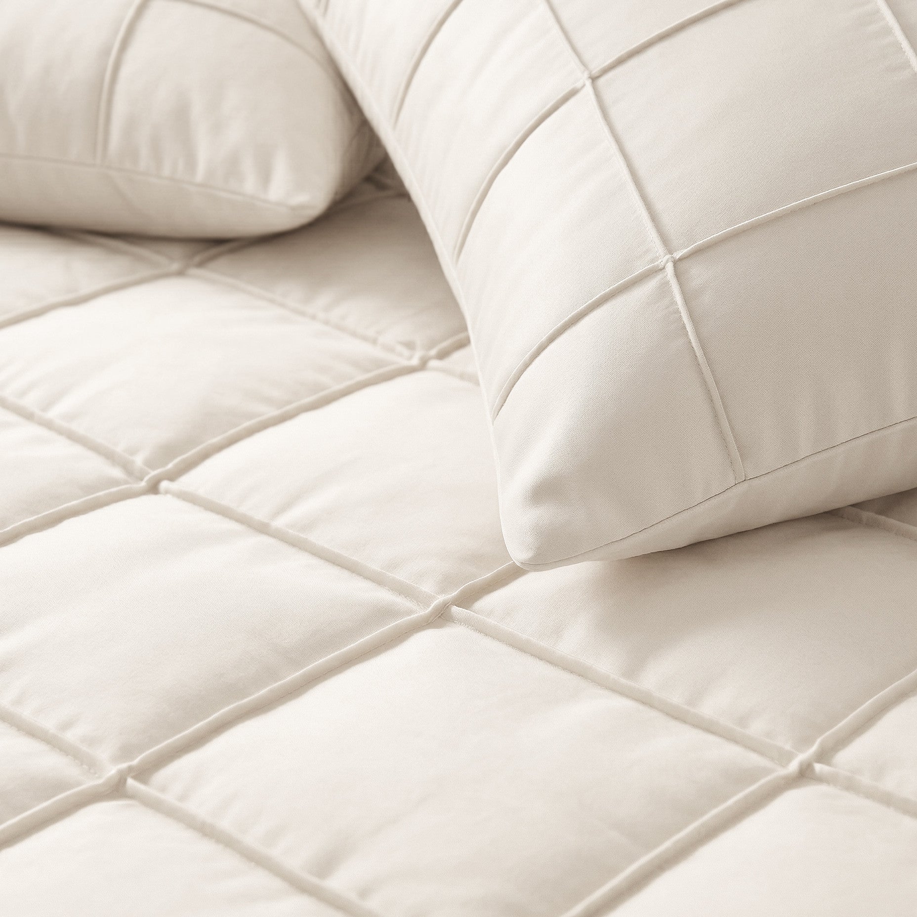 NordDream Fresh Check Pintuck pussilakana 140x200/220 beige