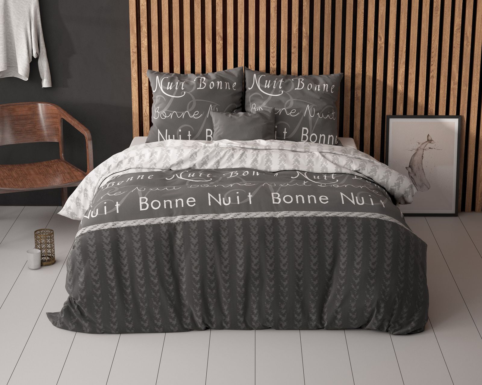 NordDream Elegance Bonne Nuit 4 pussilakana 200x220 antrasiitti