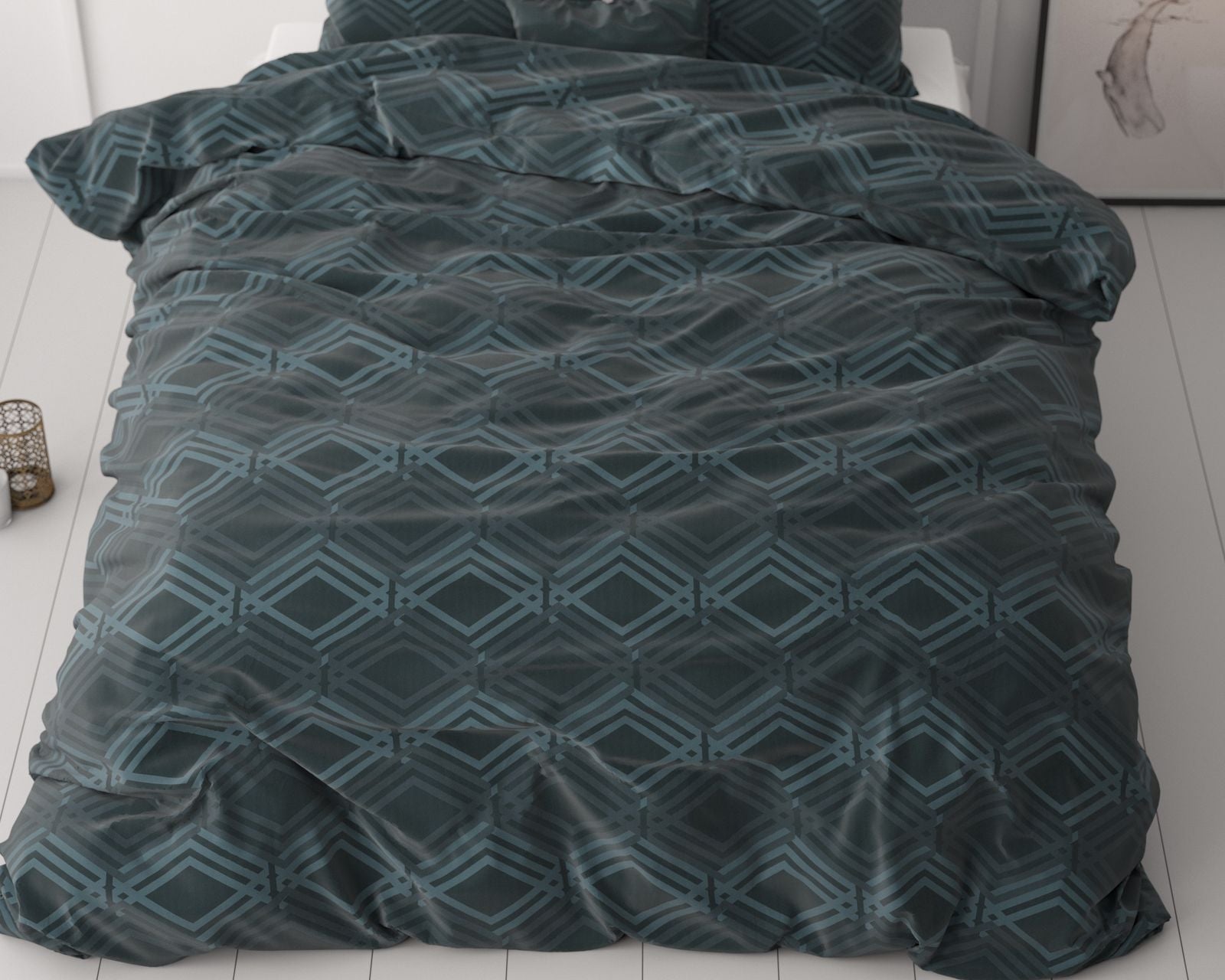 NordDream Classy Wavey pussilakana 240x200 navy mikrokuitu