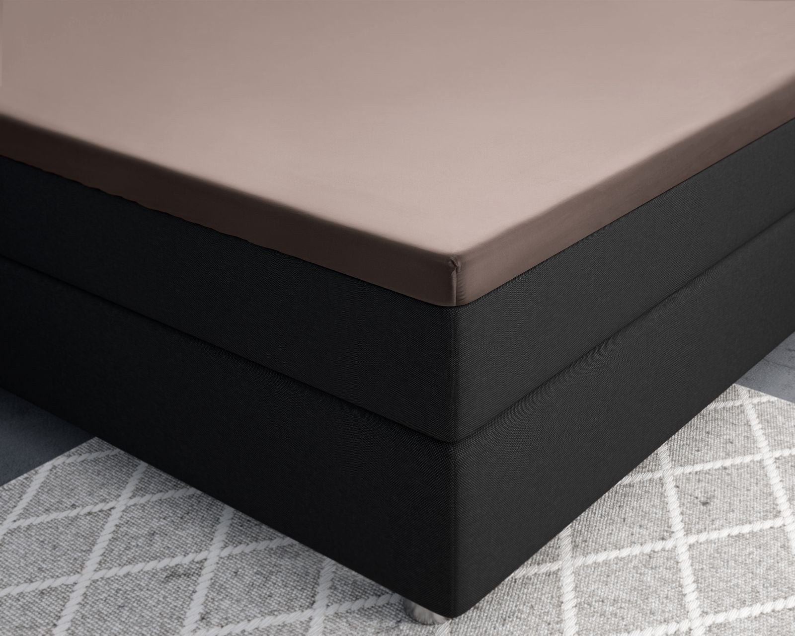 NordDream Satijn topper-aluslakana 180x200 taupe satiini