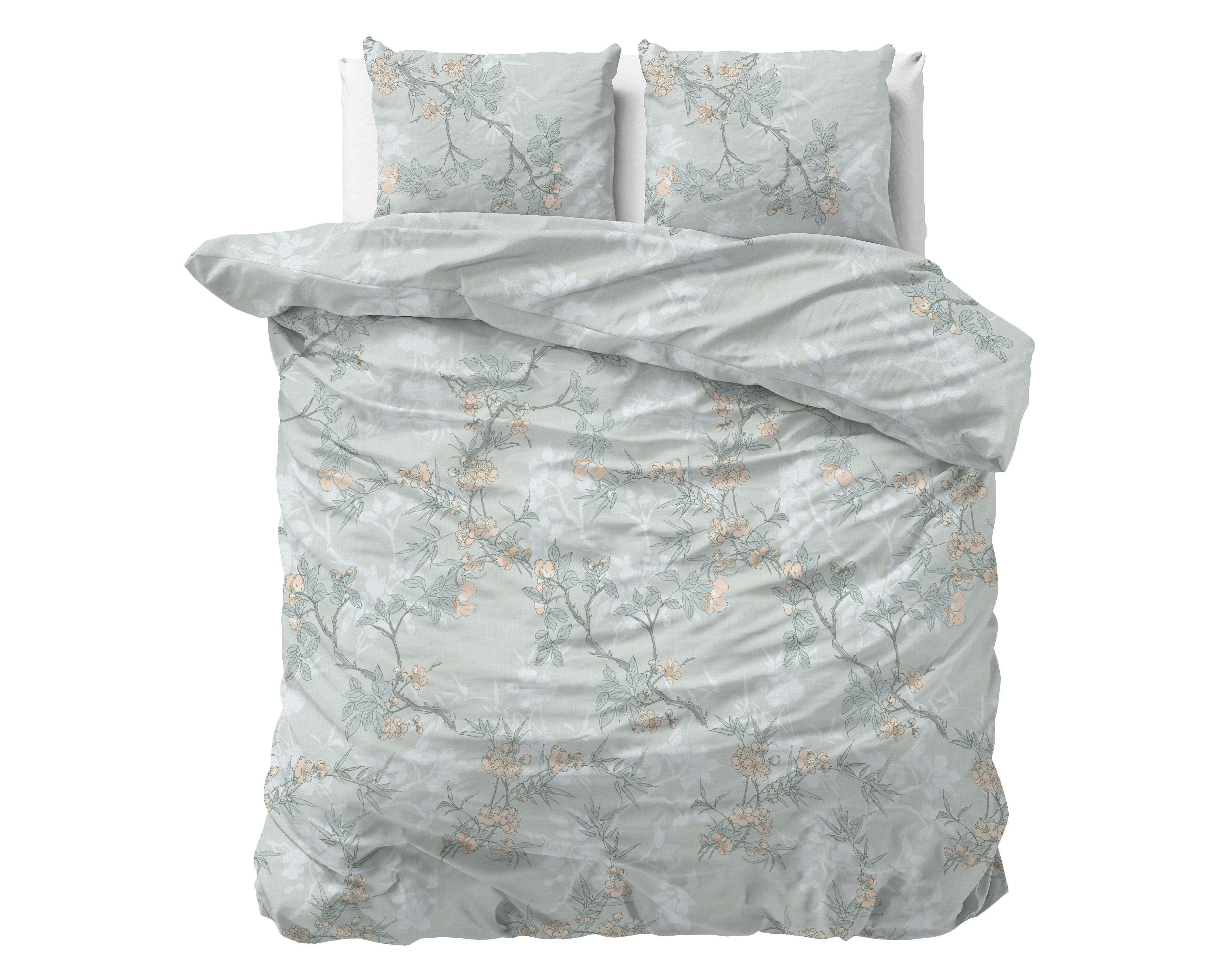 NordDream Classy Blossom pussilakana 200x220 cm sininen