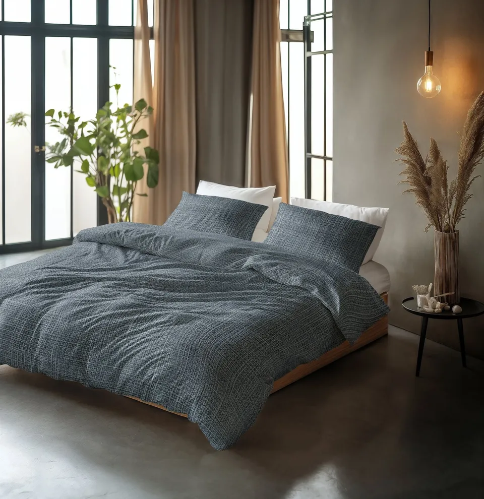 NordDream Pure Vintage Blauw pussilakana 140x200/220 hengittävä puuvilla