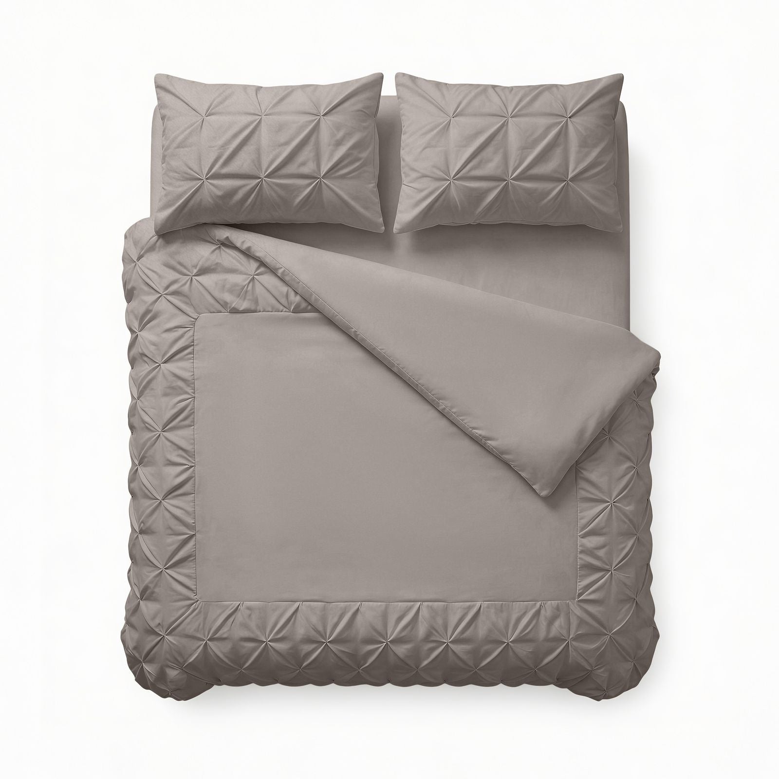 NordSleeps NordDream Fresh Border Pintuck pussilakana taupe mikrokuitu