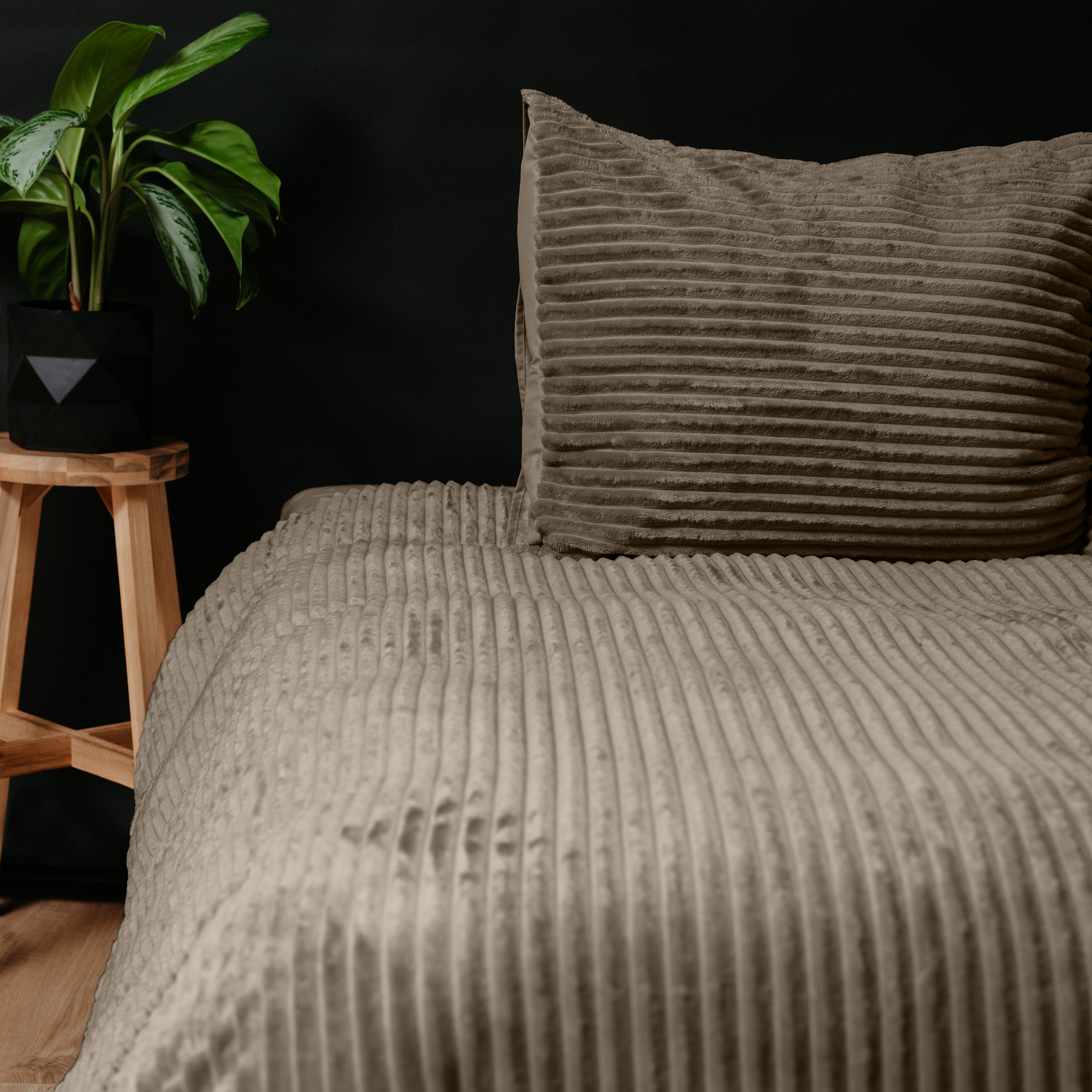 NordDream Teddy pussilakana taupe rib