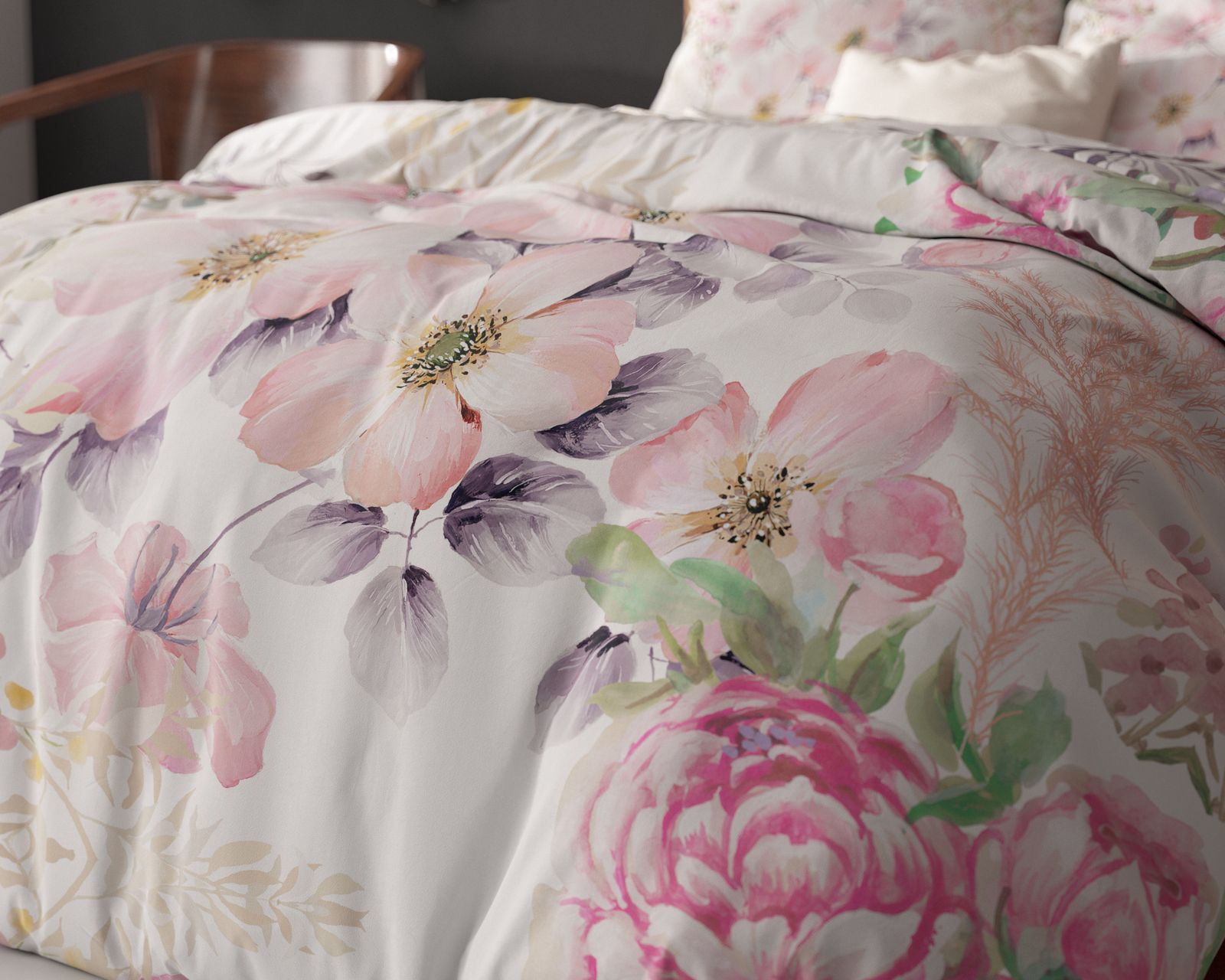 NordDream Essentials Gyna pussilakana 200x200 roosa kuviollinen