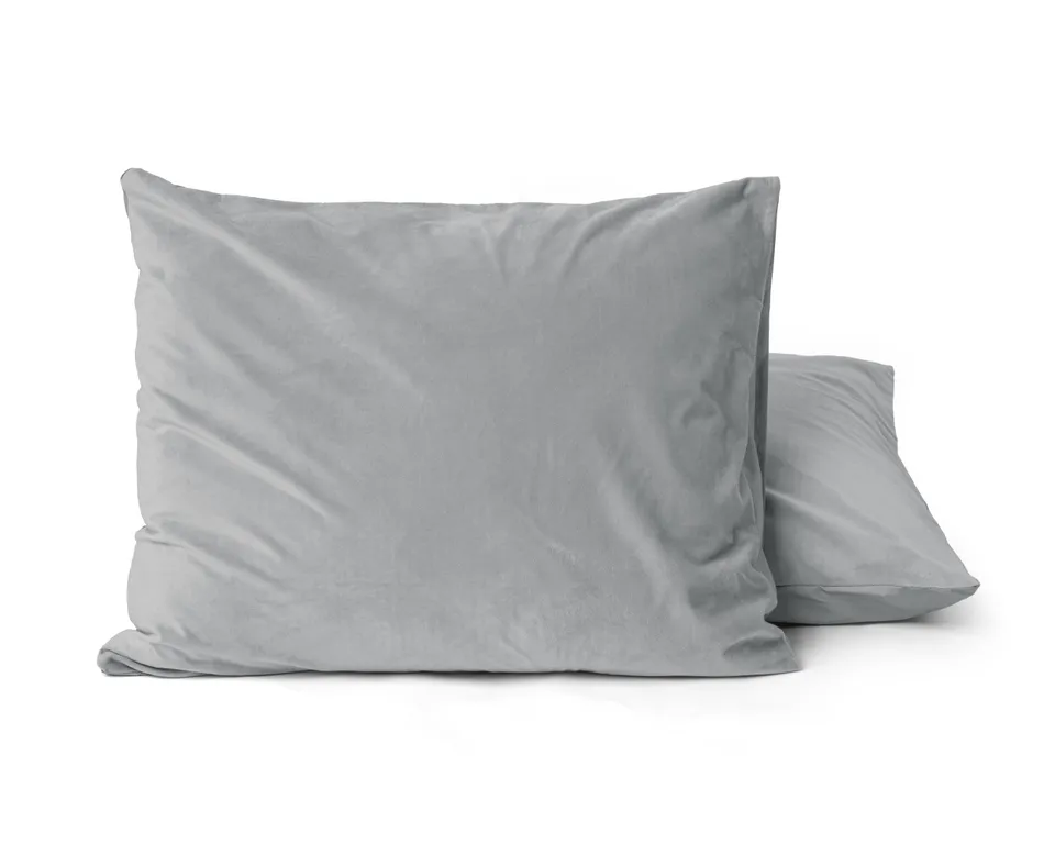 NordDream Velvet tyynyliinat harmaa 60x70 2 kpl samettinen