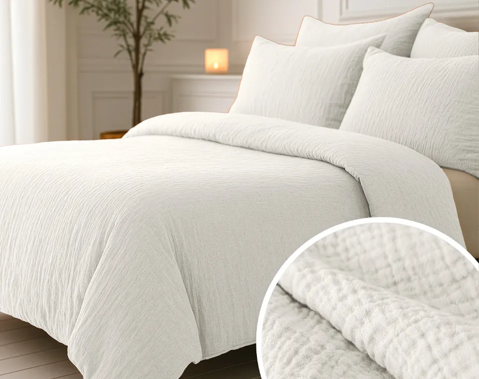 NordDream Lazy musliinipeitto beige 200x200 pussilakanaton