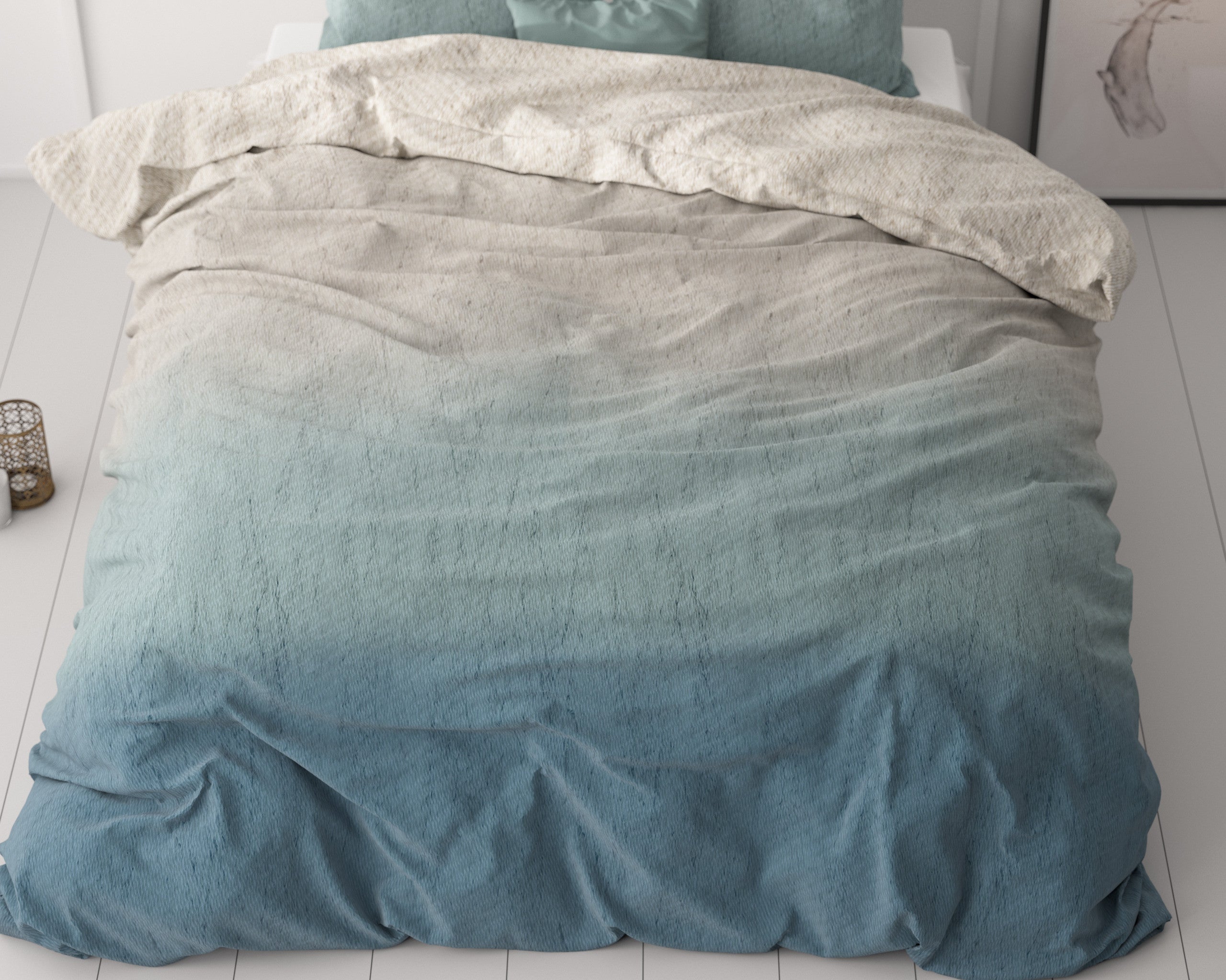 NordDream Classy Gradient Trend pussilakana 200x220 sininen mikrokuitu