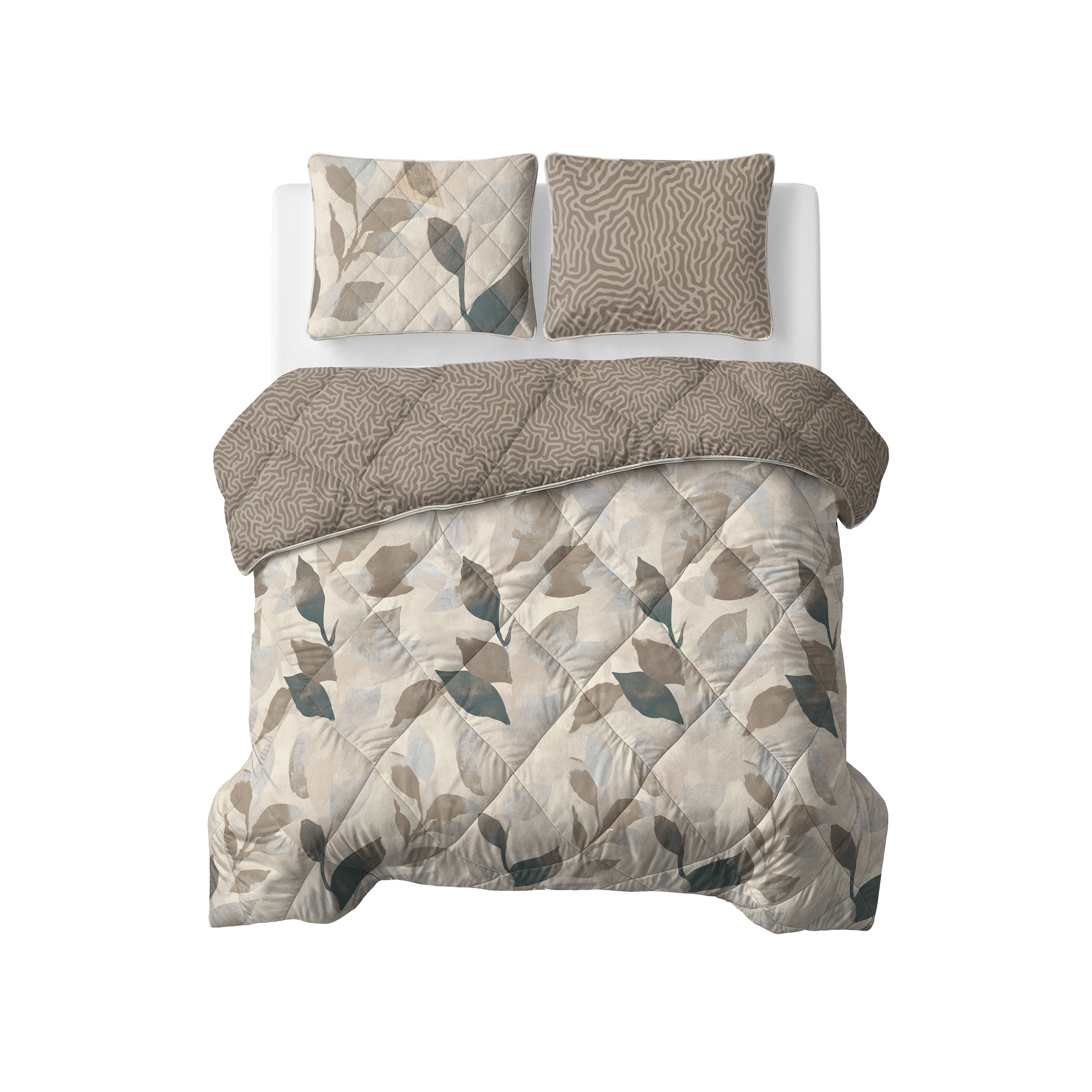 NordSleeps NordDream Solitude peitto 200x200 taupe pestävä