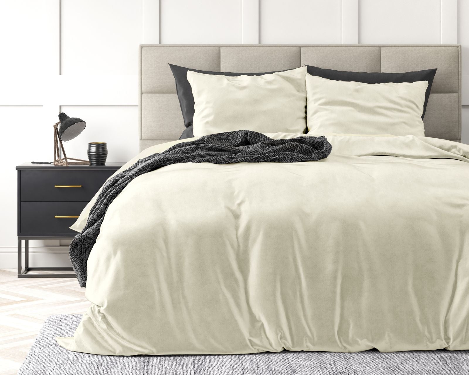 NordDream Velvet Uni pussilakanasetti kerma 200x220 cm