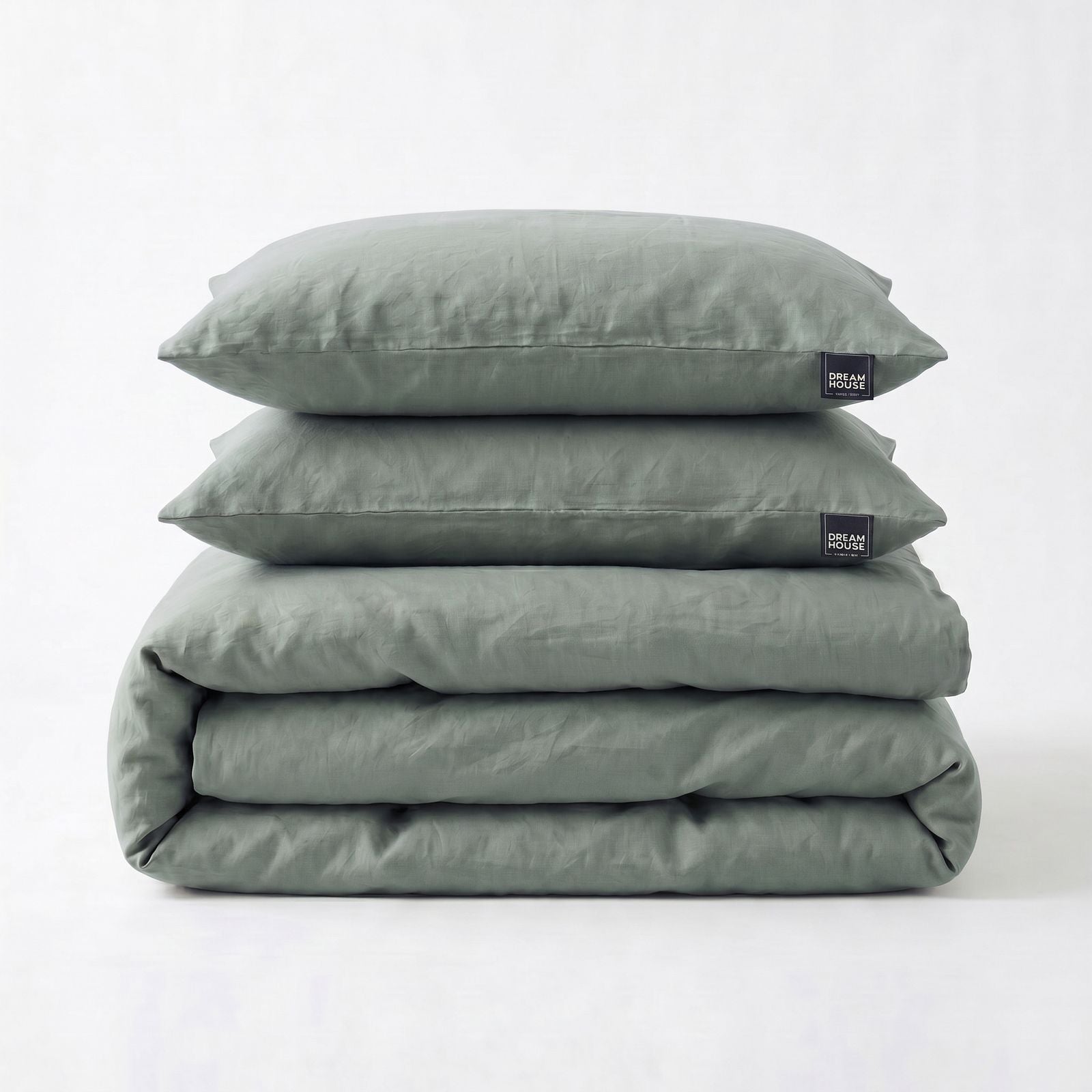 NordDream Stone Washed pussilakana 140x200/220 vihreä