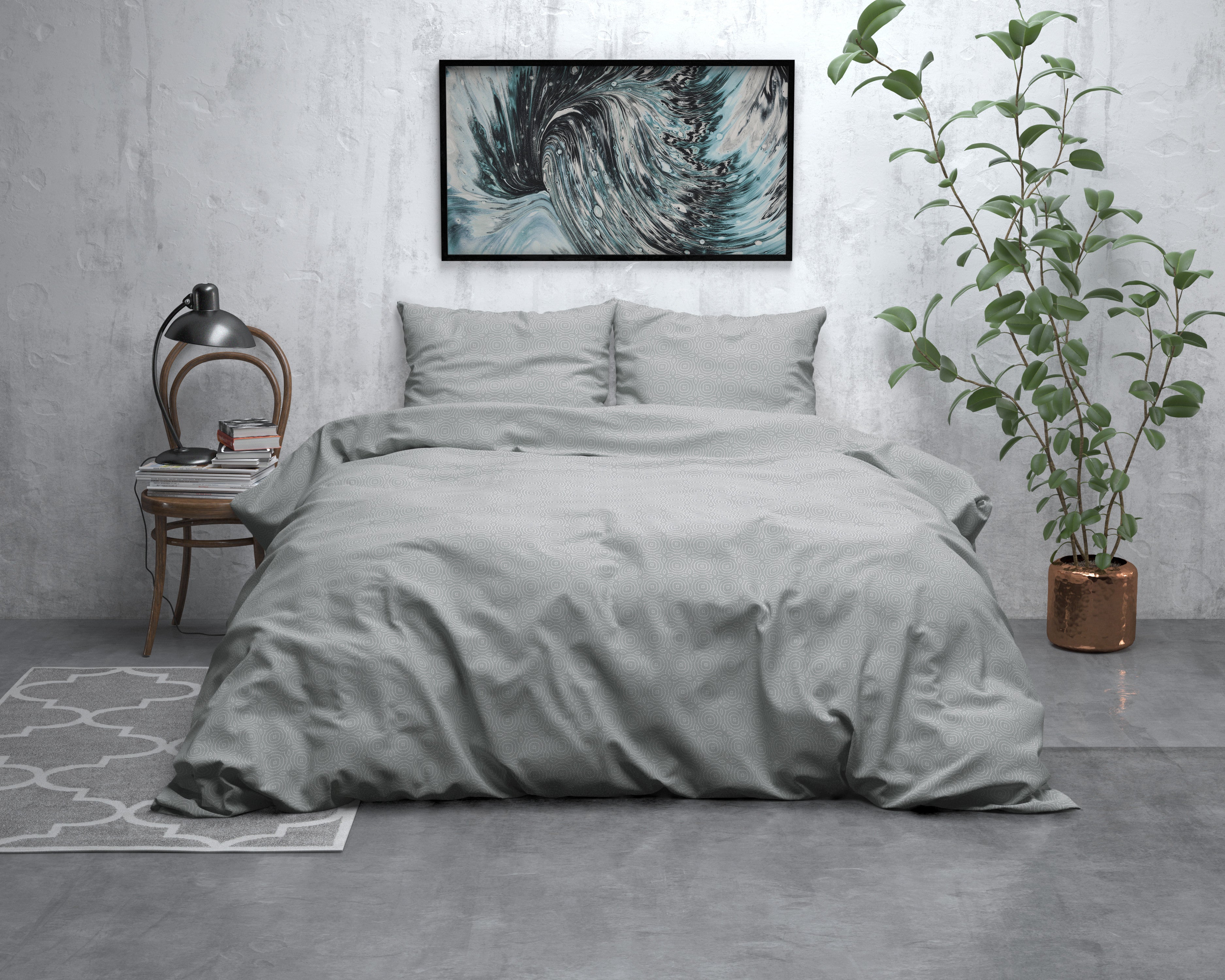NordDream Flanel Jason harmaa pussilakana 140x200 lämmin
