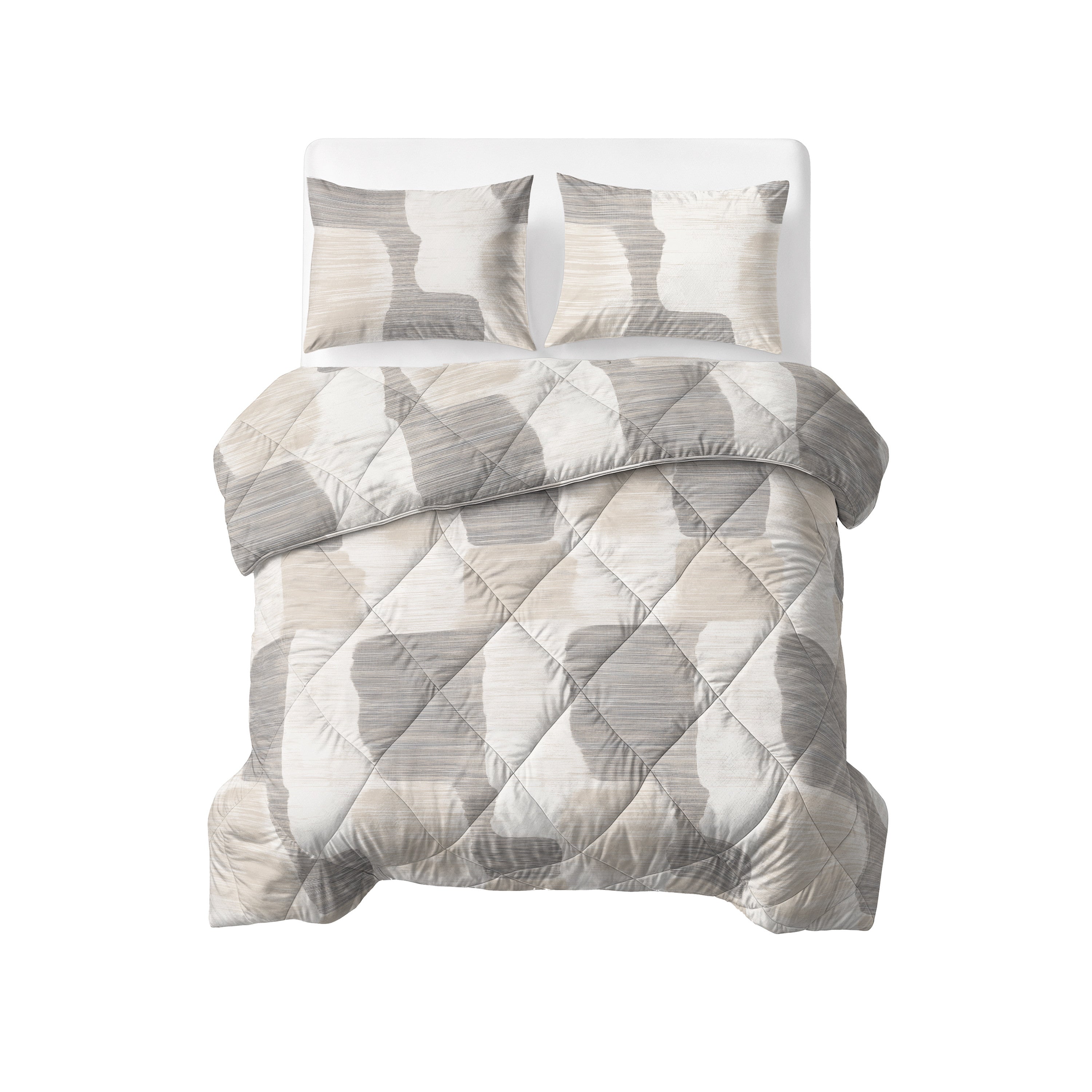 NordDream Lazy Checkered peitto beige-harmaa 200x220 ruutu