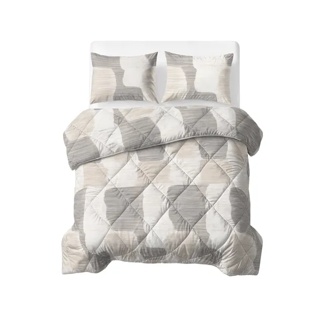 NordDream Lazy Checkered peitto beige-harmaa 200x220 ruutu