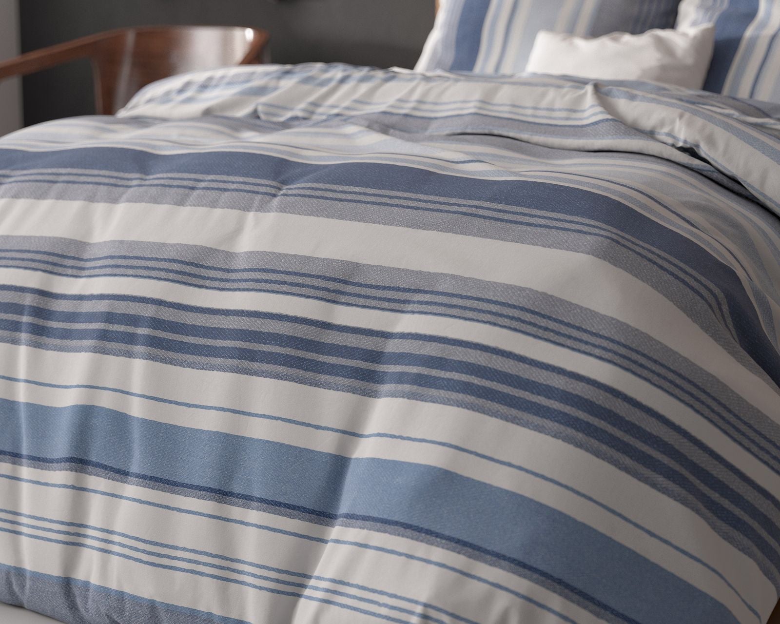NordDream Elegance Stripy pussilakanasetti sininen 140x200/220