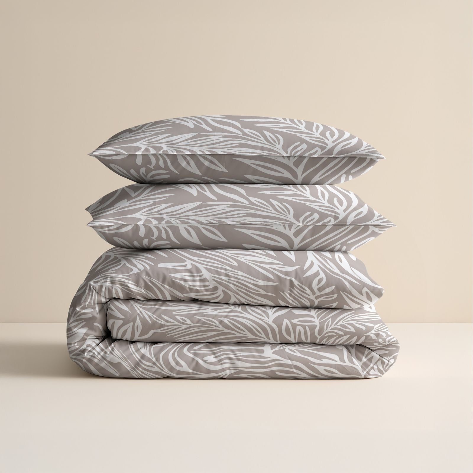 NordDream Pure Breeze puuvilla pussilakana 200x220 taupe hengittävä