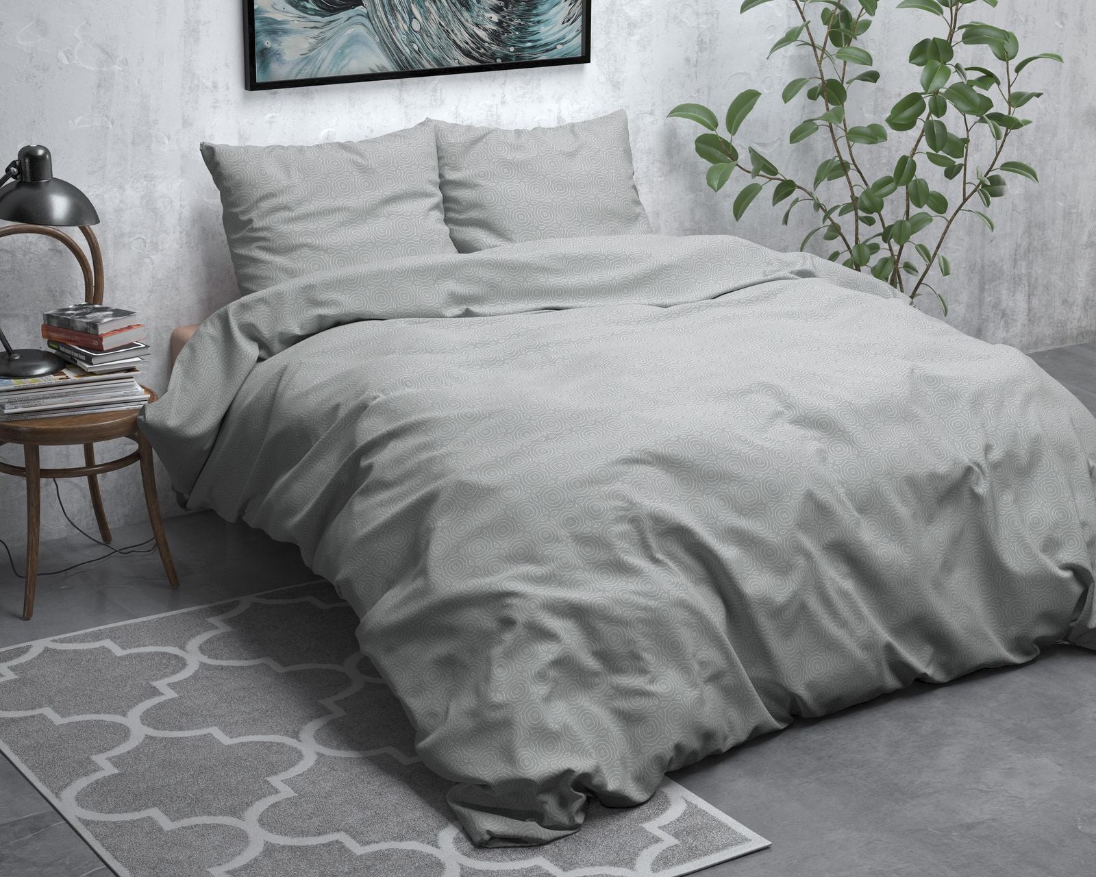 NordDream Flanel Jason harmaa pussilakana 140x200 lämmin