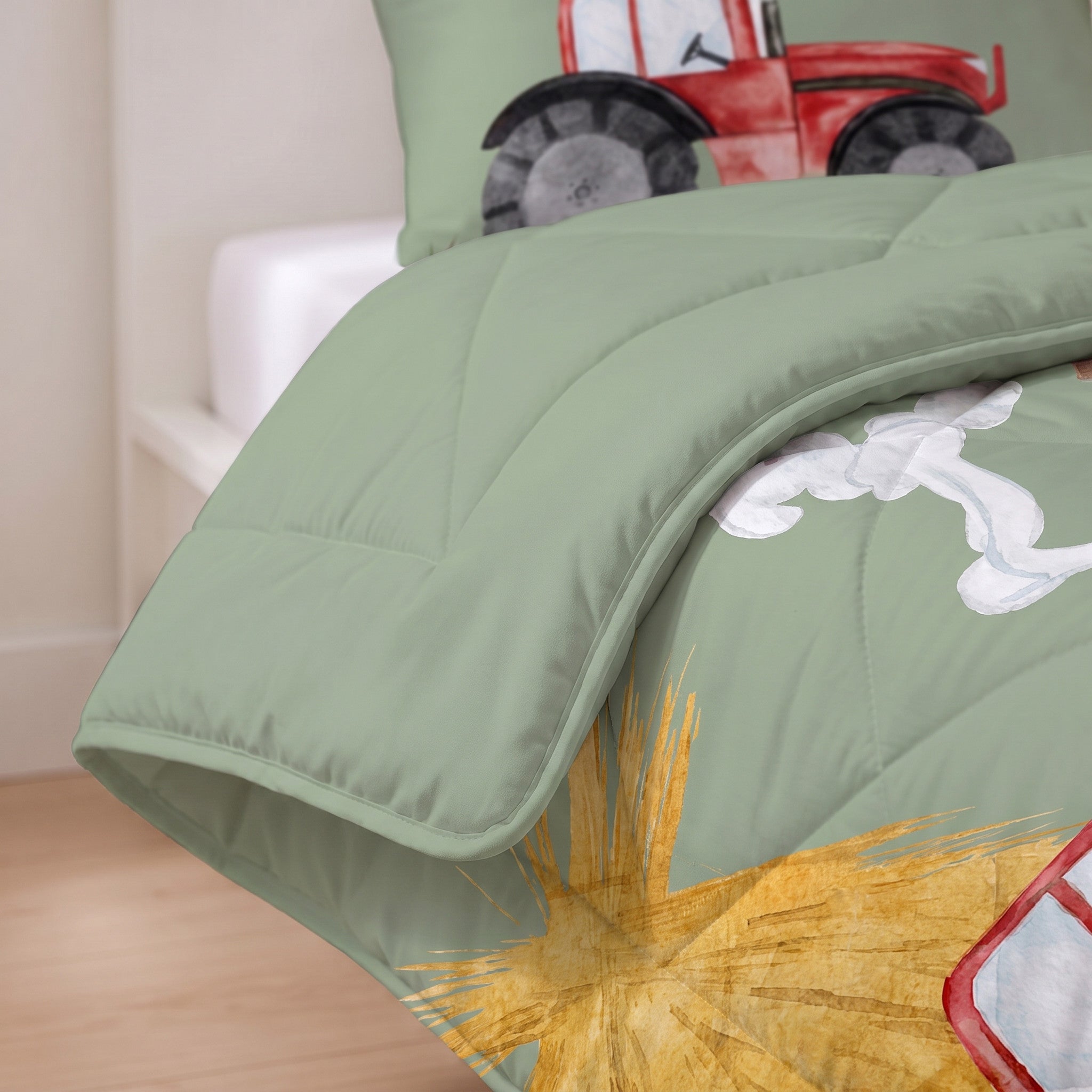 NordDream Lazy lastenpeitto traktori vihreä 140x200