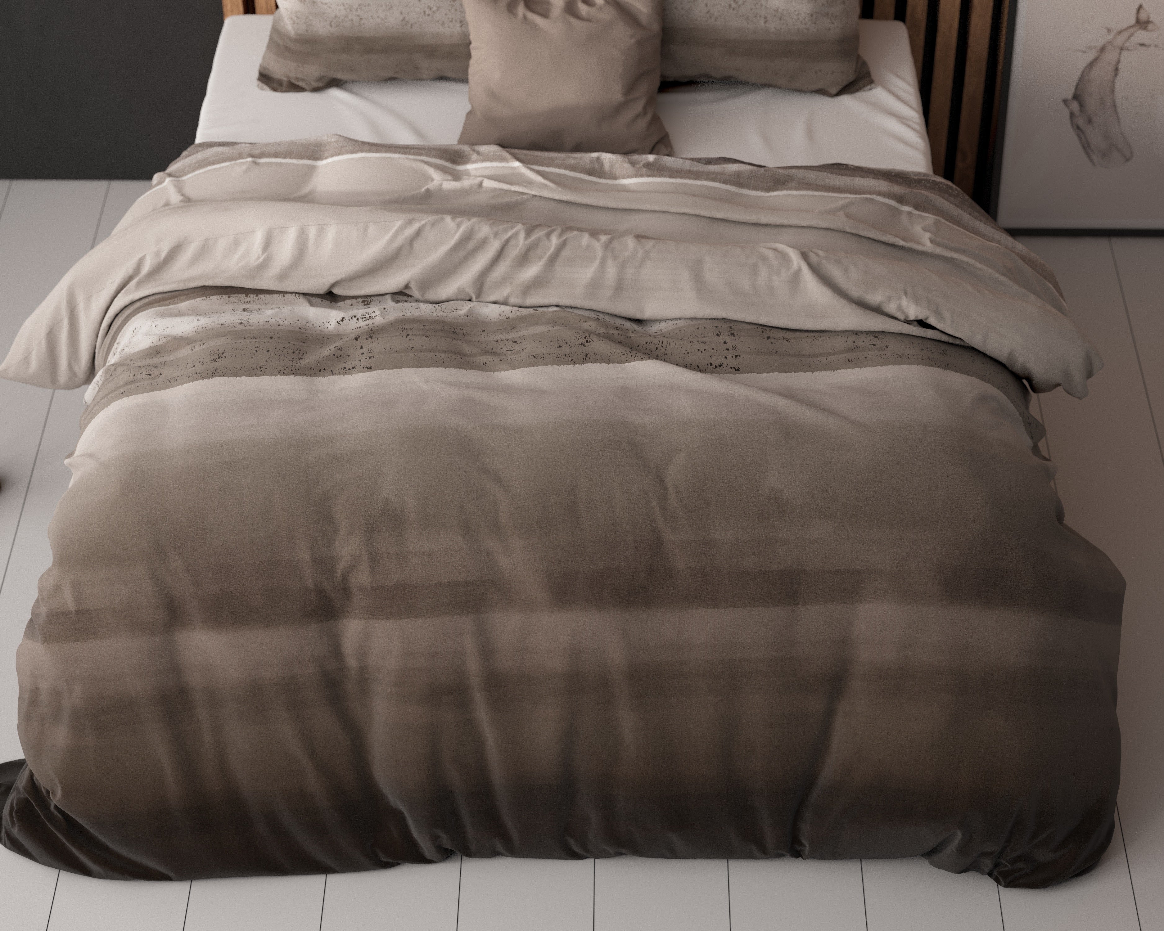 NordDream Elegance Marcus pussilakana Taupe 200x220 puuvilla