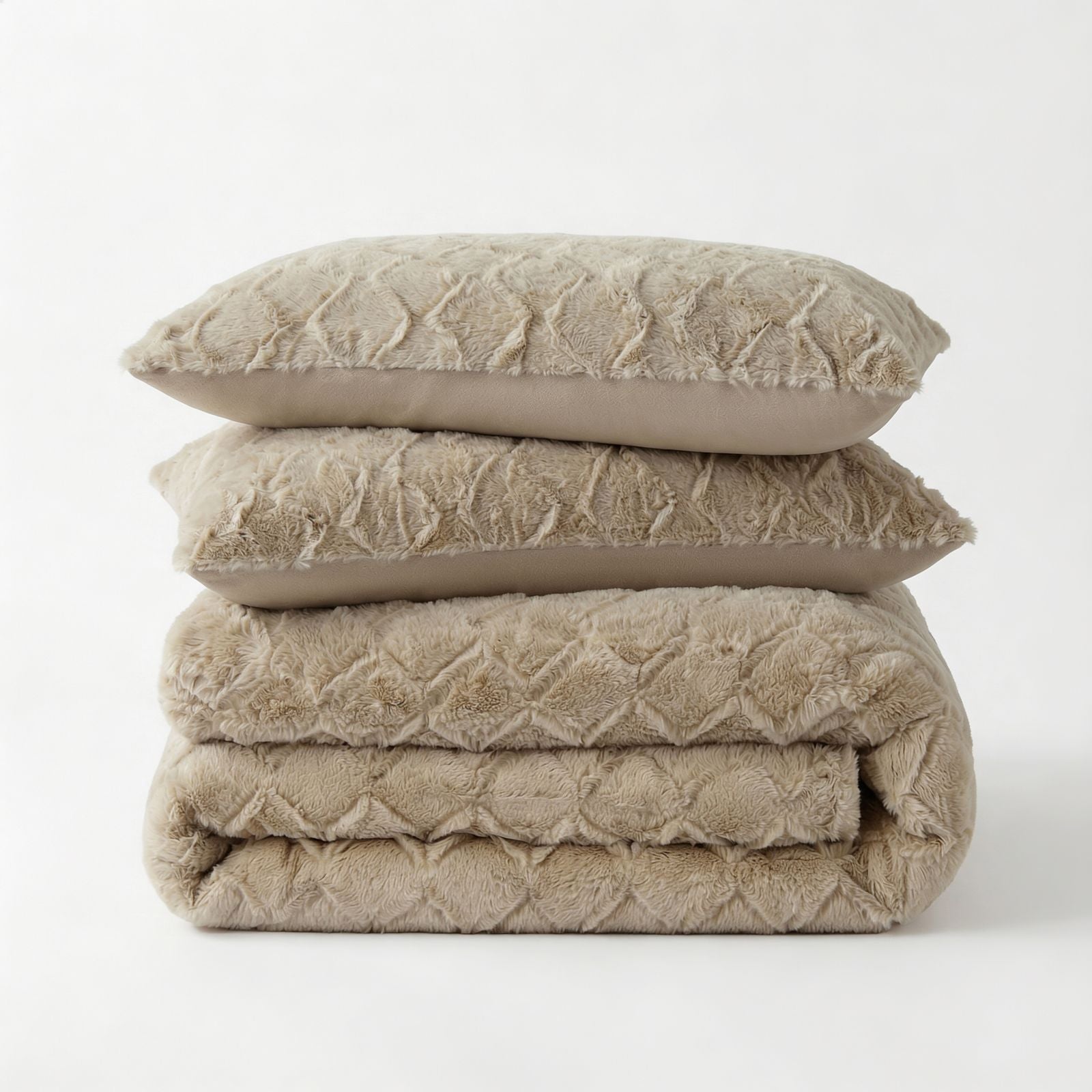 NordDream Teddy Syon pussilakana 140x200/220 taupe tekoturkis