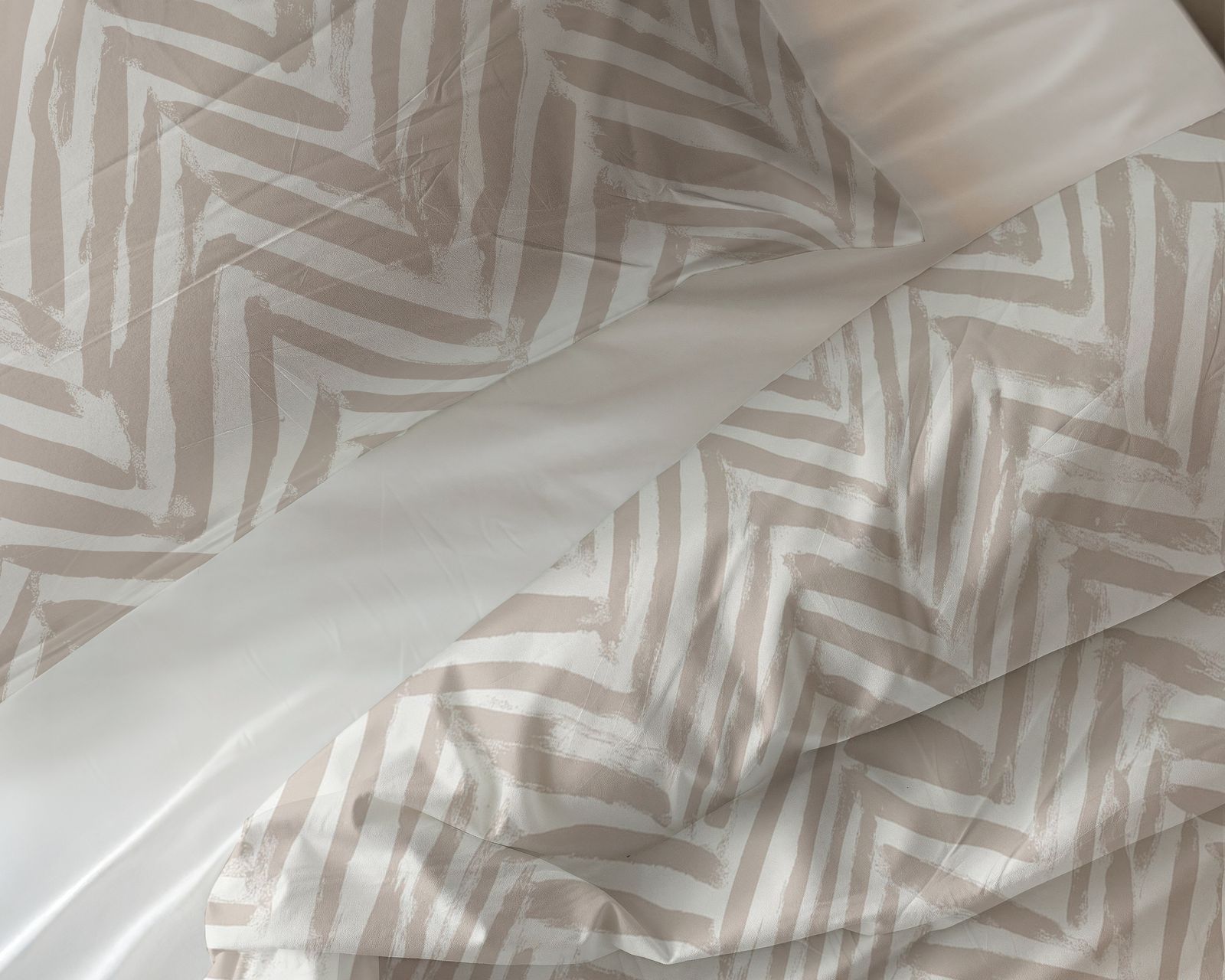 NordDream Pure Ethnic pussilakana 240x200 hiekka puuvilla