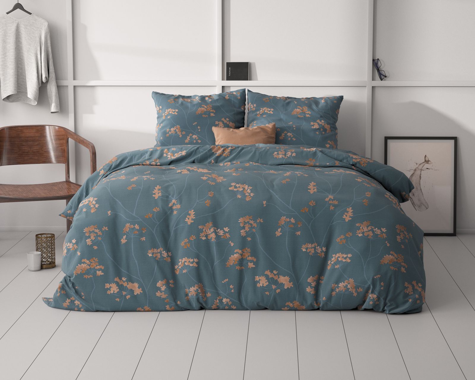 NordDream Classy Gia pussilakana 240x220 sininen mikrokuid