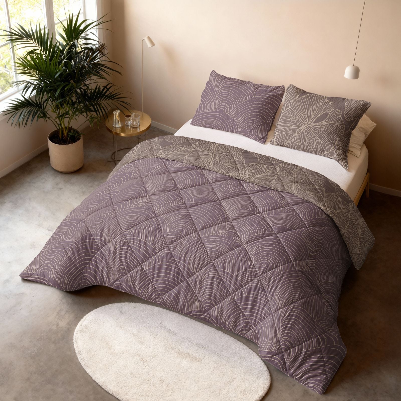 NordDream Lazy Dreamy peitto 200x200 mauve pestävä