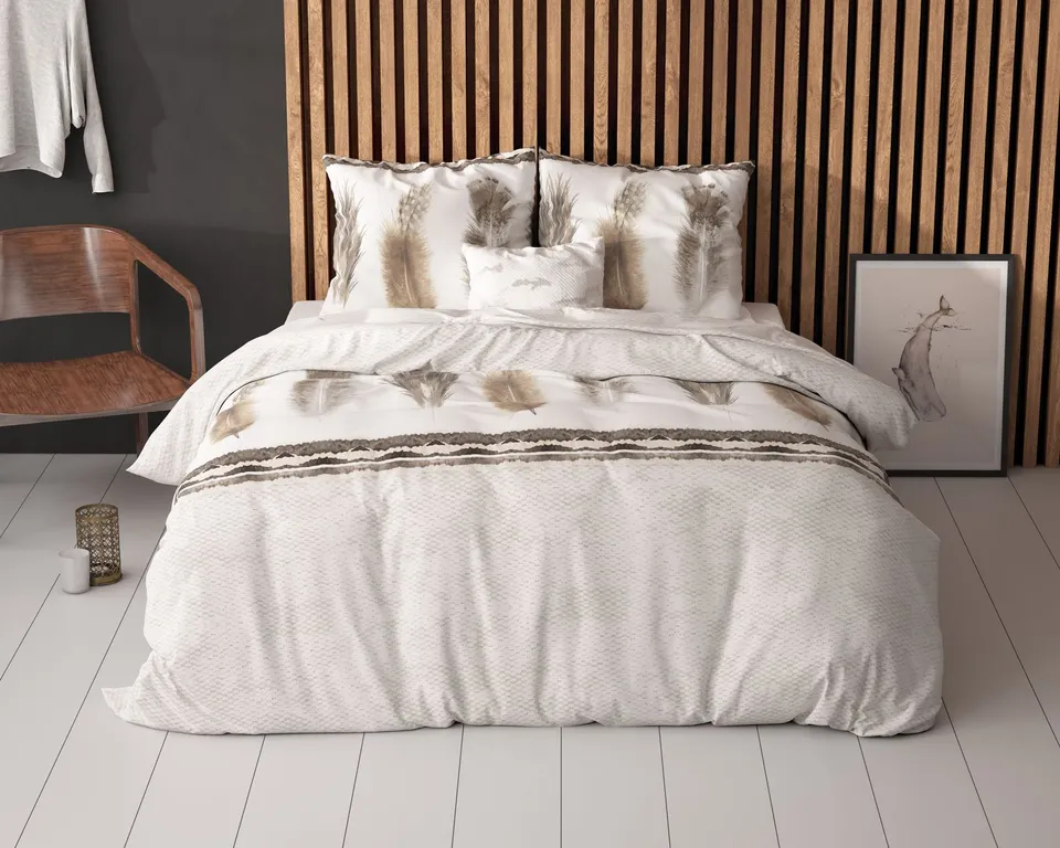 NordDream Elegance Feathers 3 pussilakana 140x220 harmaa