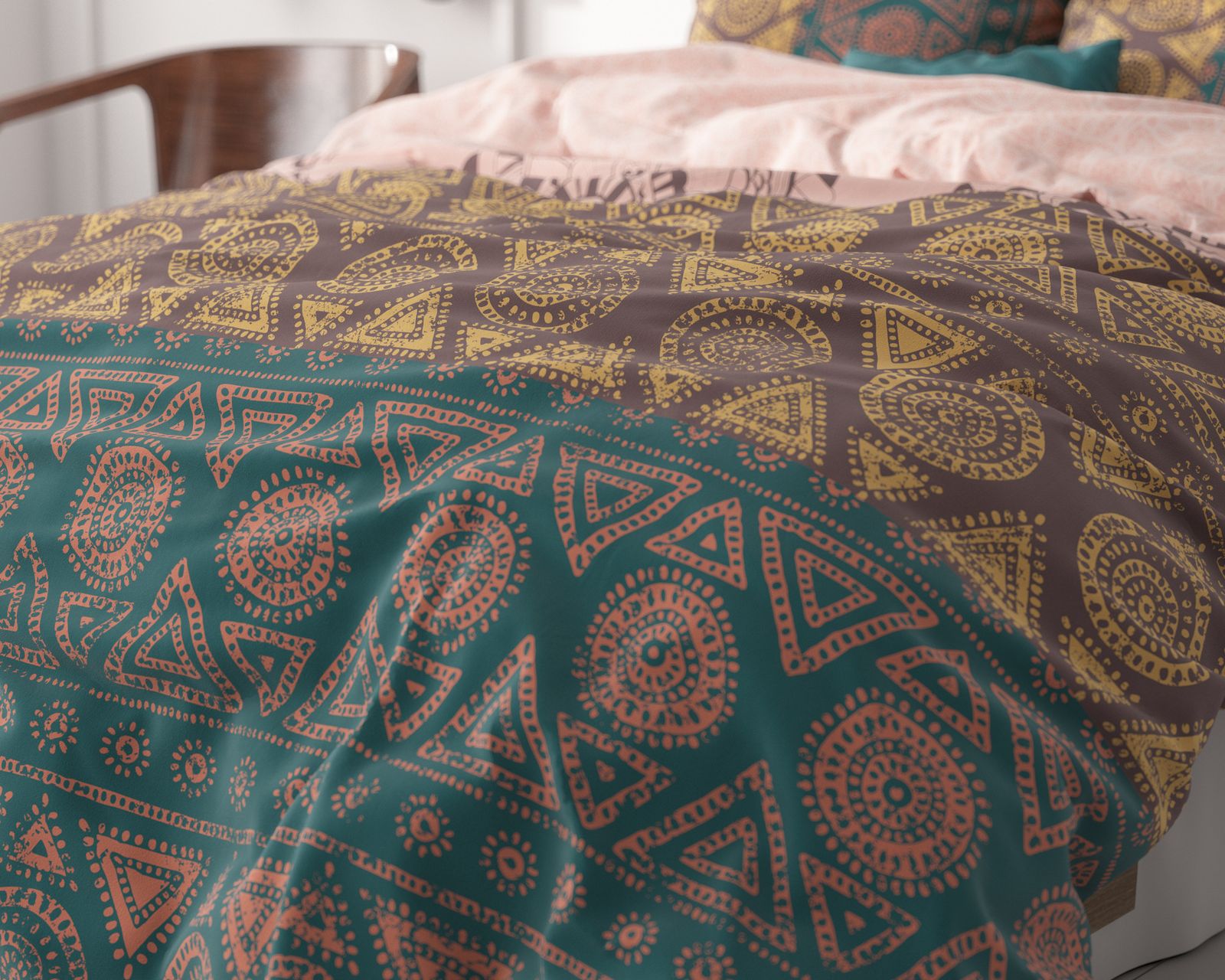 NordDream Classy Bohemian Multi pussilakanasetti 240x200 mikrokuitu