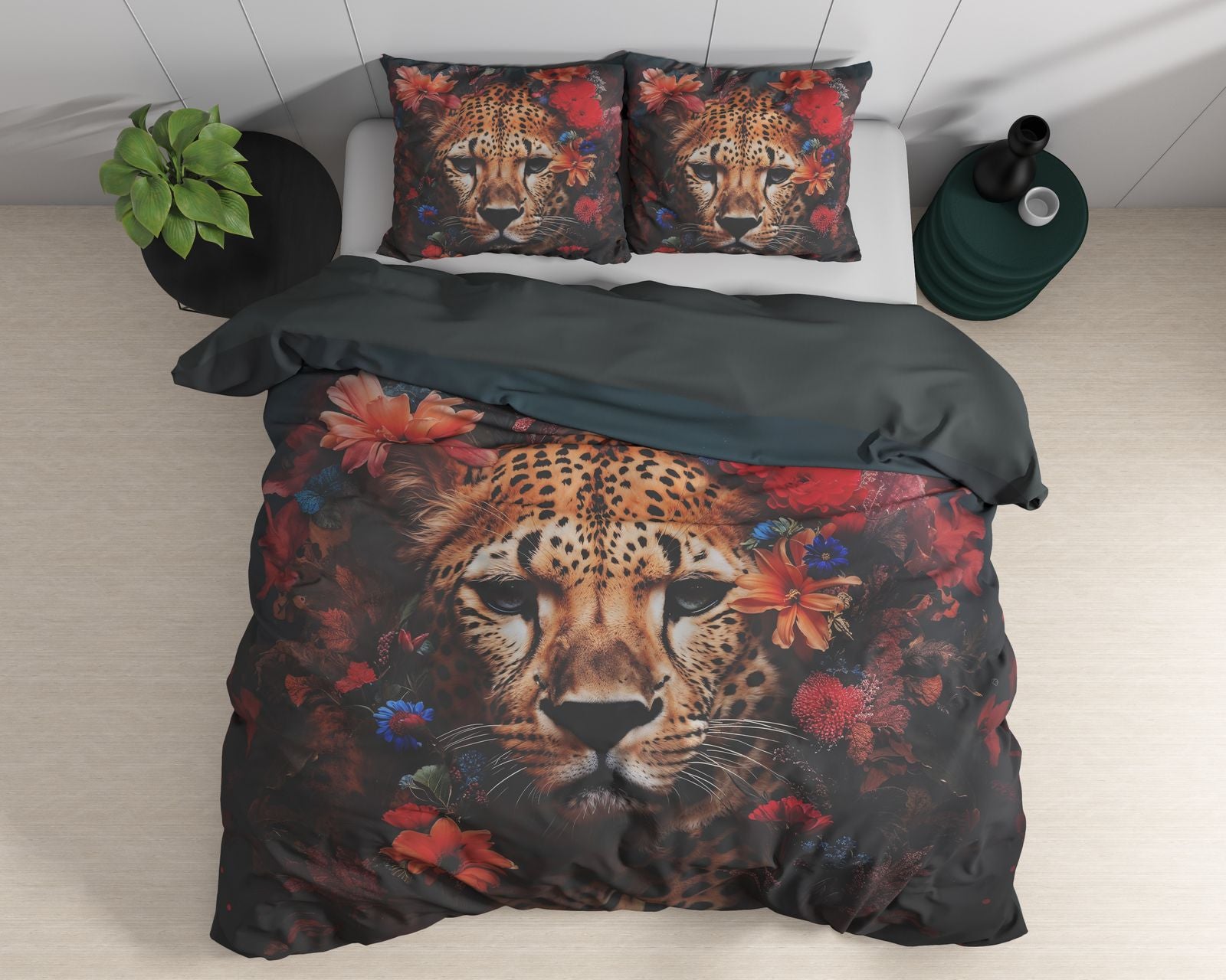 NordDream Leopardo pussilakana multi 200x220 satiini
