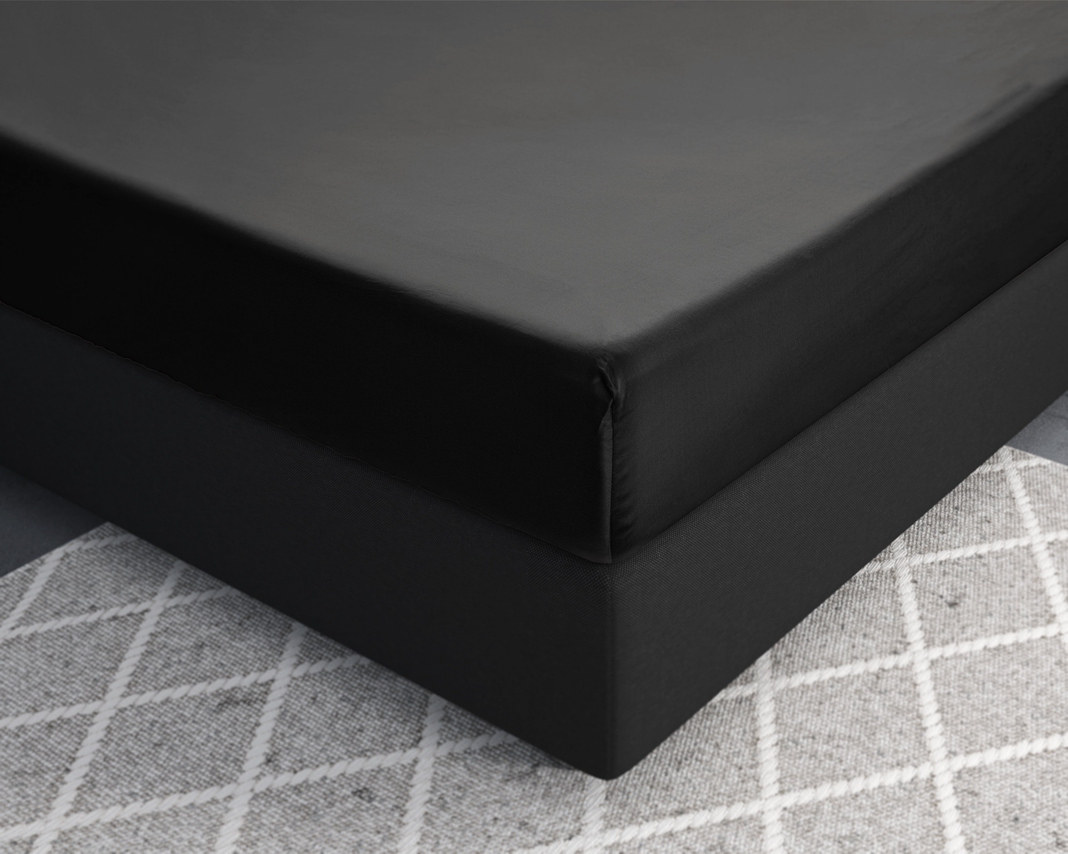 NordDream Satiini aluslakana musta 90x200 cm 1+1 puuvilla