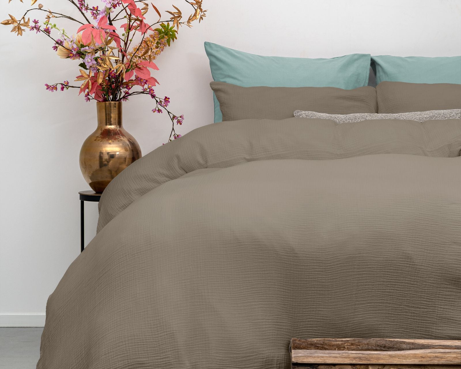NordDream Mousseline perkaalipussilakana taupe 200x220/240