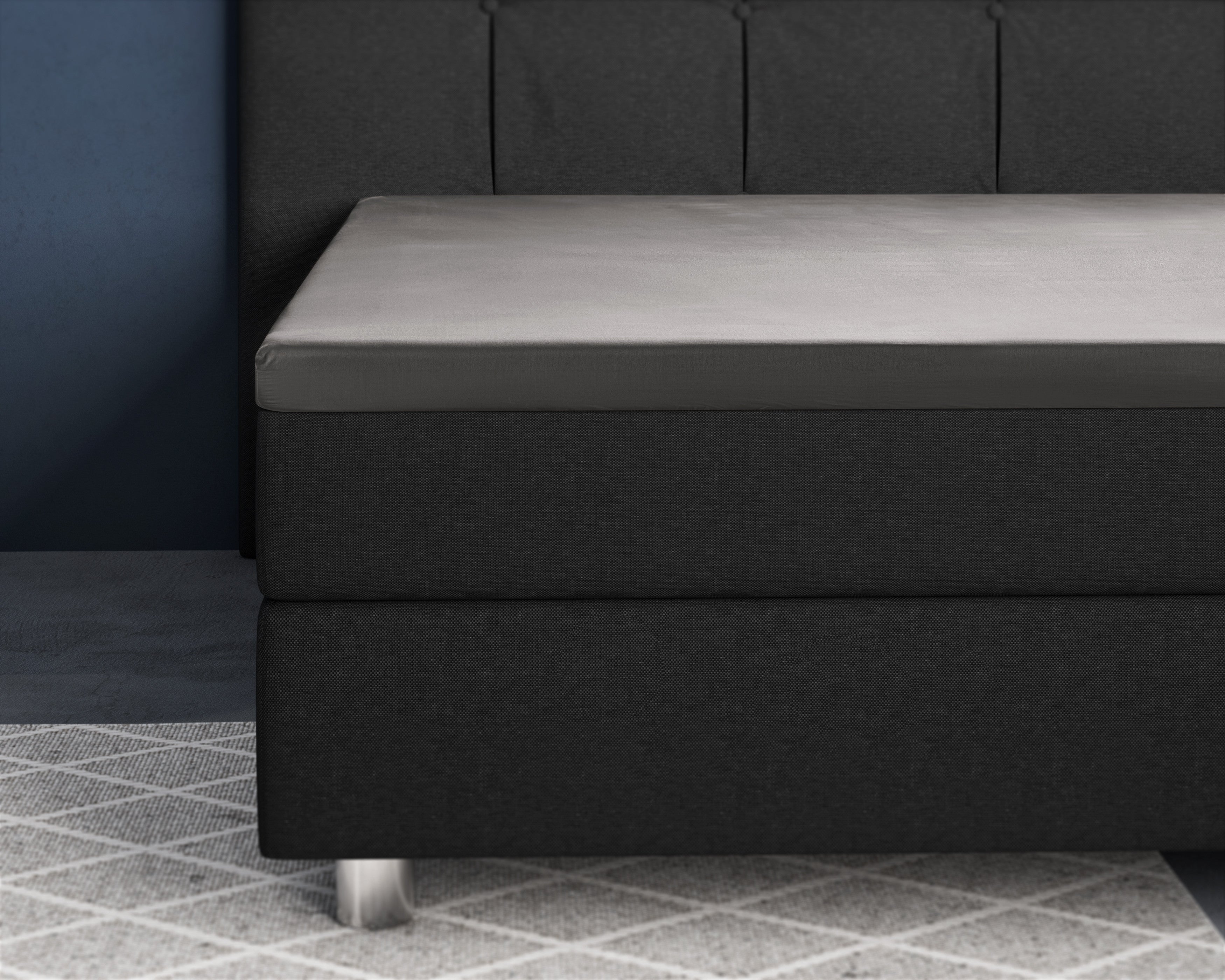 NordDream Satiini topper-aluslakana 90x200 harmaa puuvilla