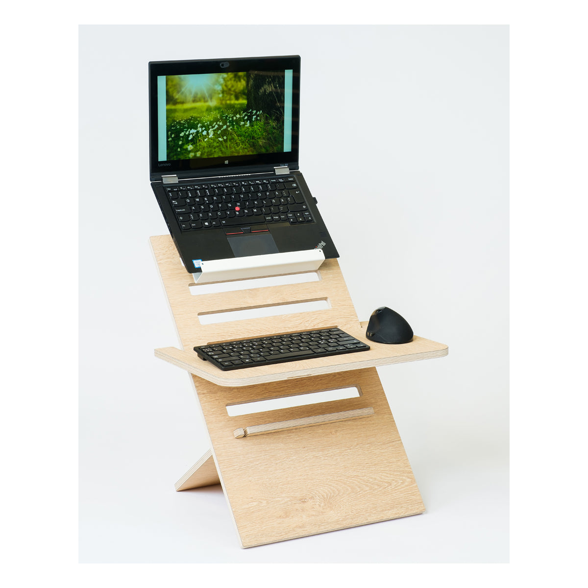 Hima Lifter Leon Ash seisomatyötaso laptop-pidikkeellä