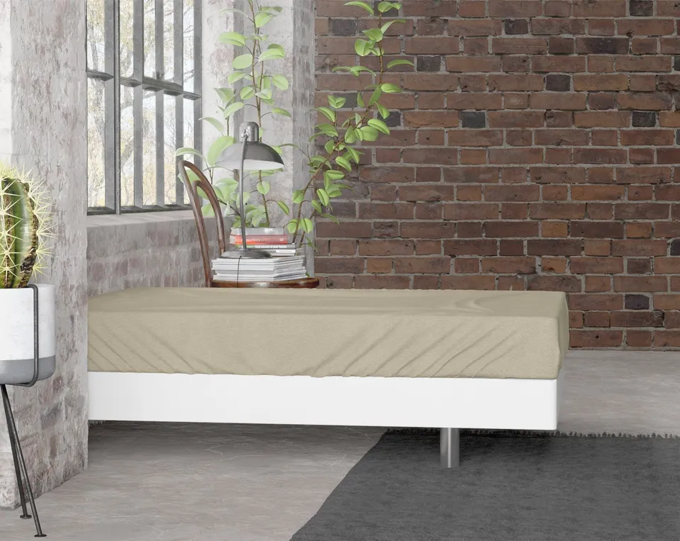 NordDream Flanel Premium aluslakana 160x200/210 taupe harjattu
