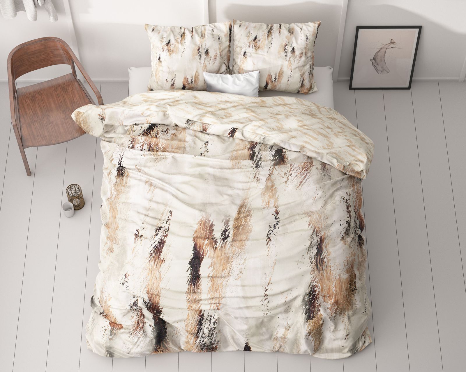 NordDream Satijn Malvina Nude pussilakanasetti 240x200 puuvillasatiini