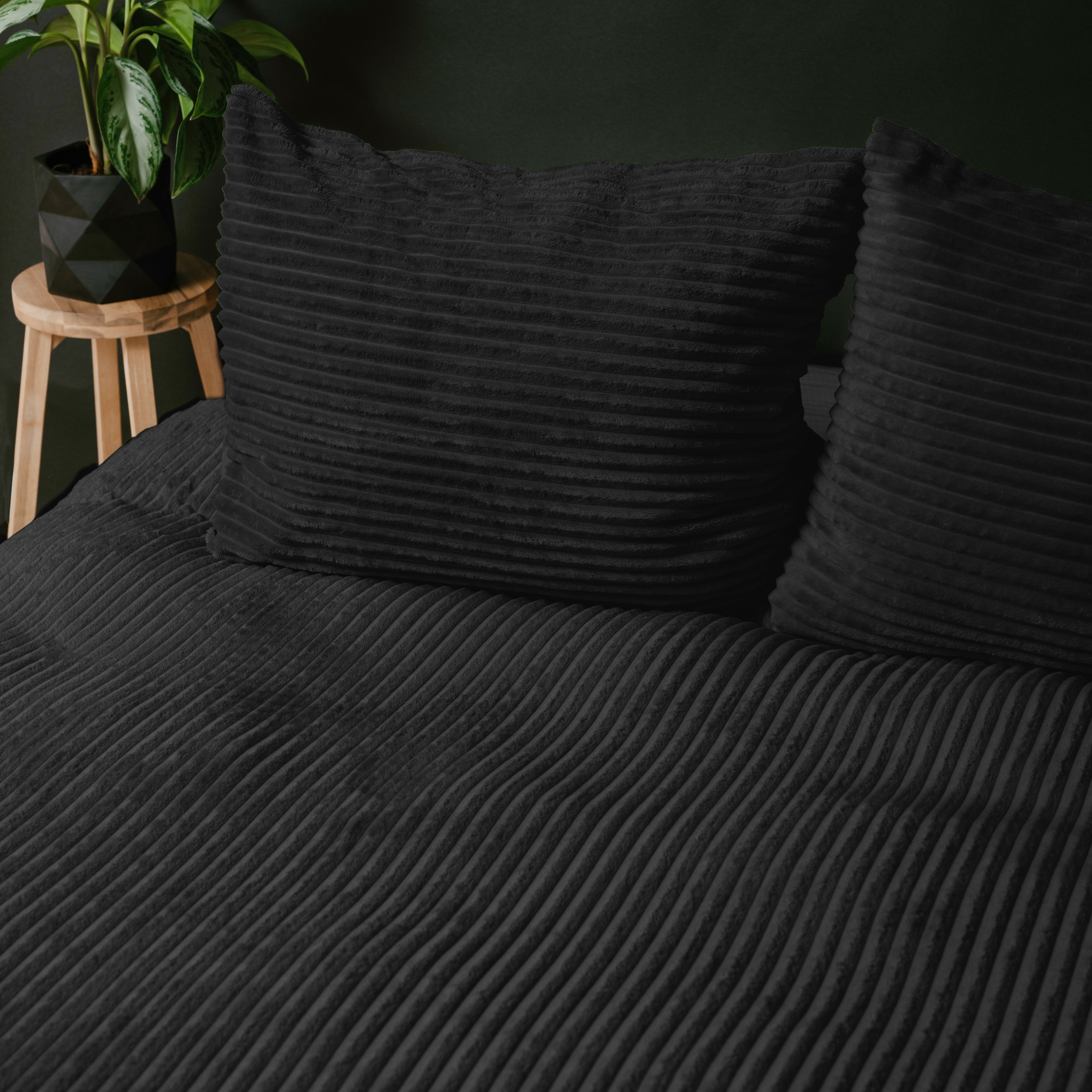 NordDream Teddy Rib pussilakana 240x200 musta