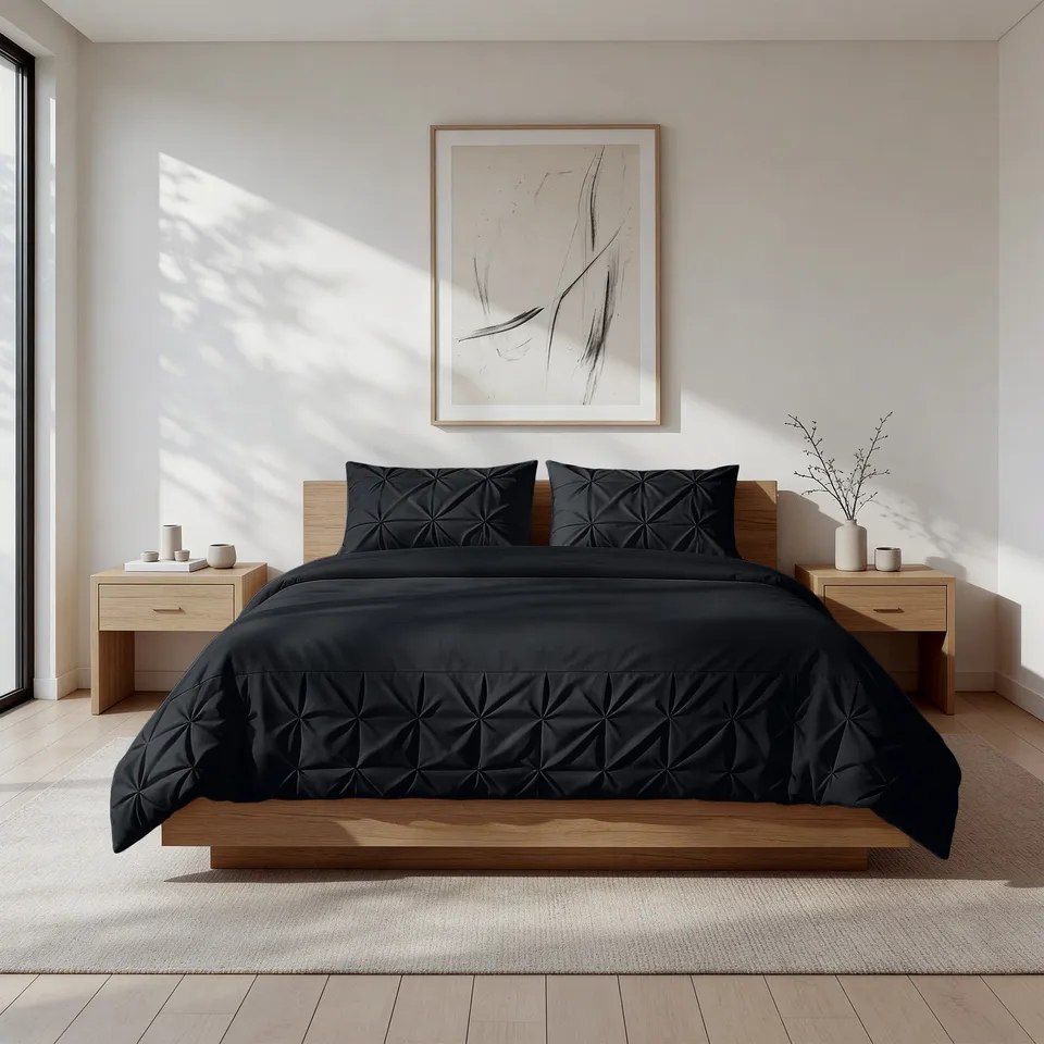 NordDream Fresh Border Pintuck pussilakana 140x200 musta