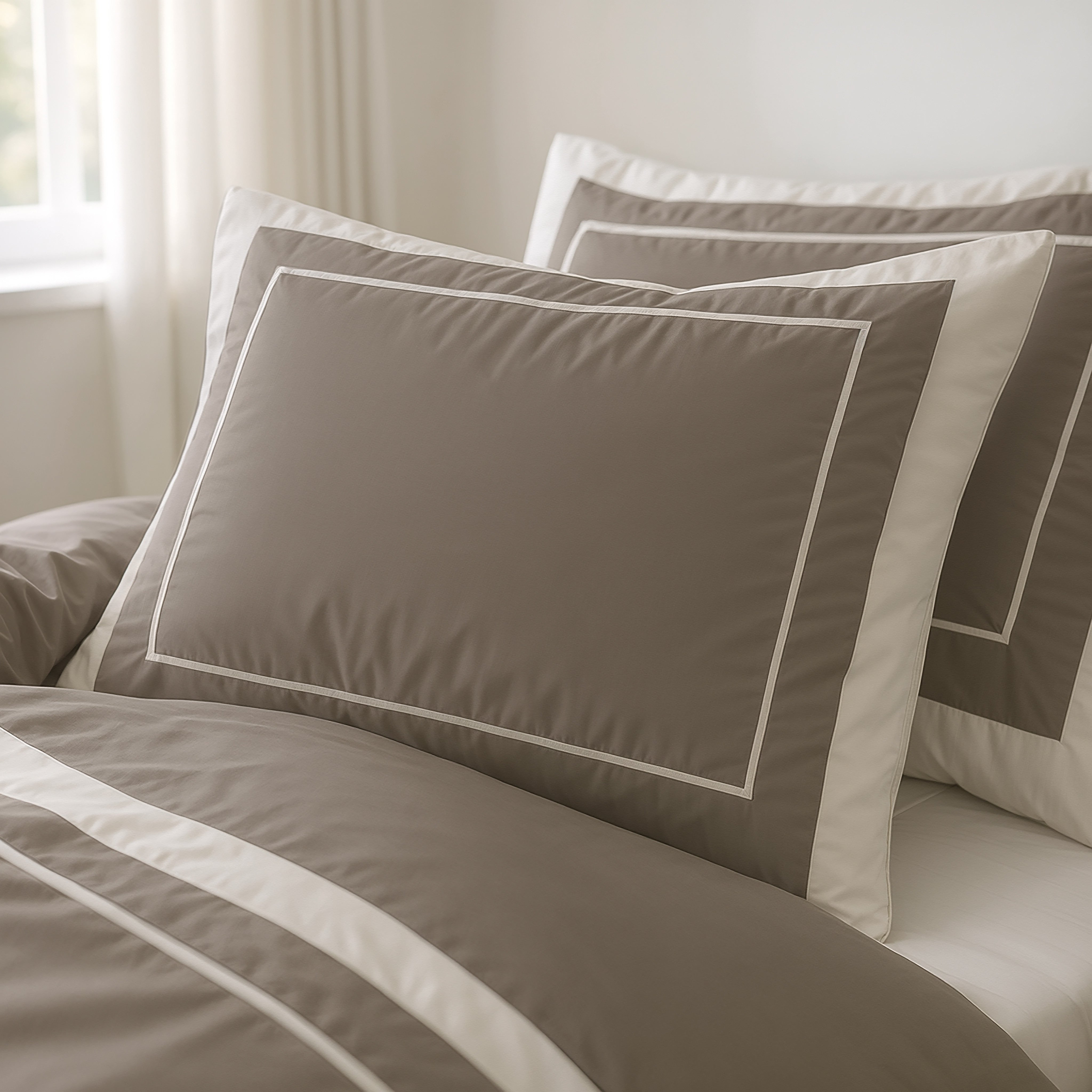 NordDream Classics Gallardo pussilakana 240x200 taupe puuvilla