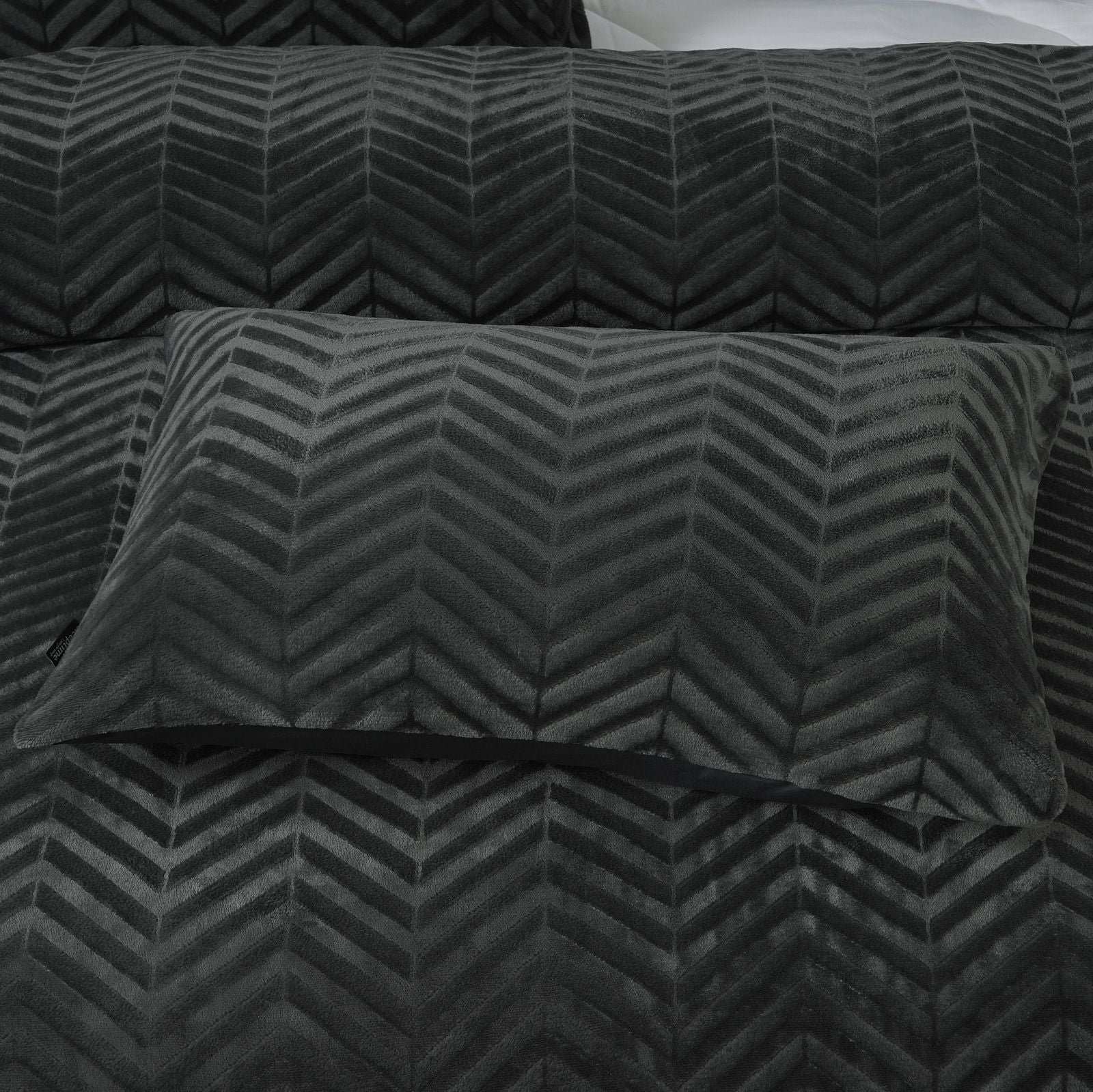 NordDream Teddy Chevron pussilakanasetti antrasiitti 200x220 cm