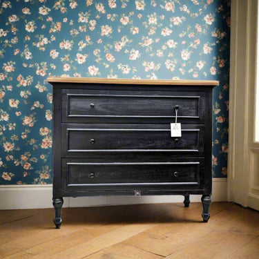 Sasus Adriano lipasto 100x45x85 musta 3 laatikkoa