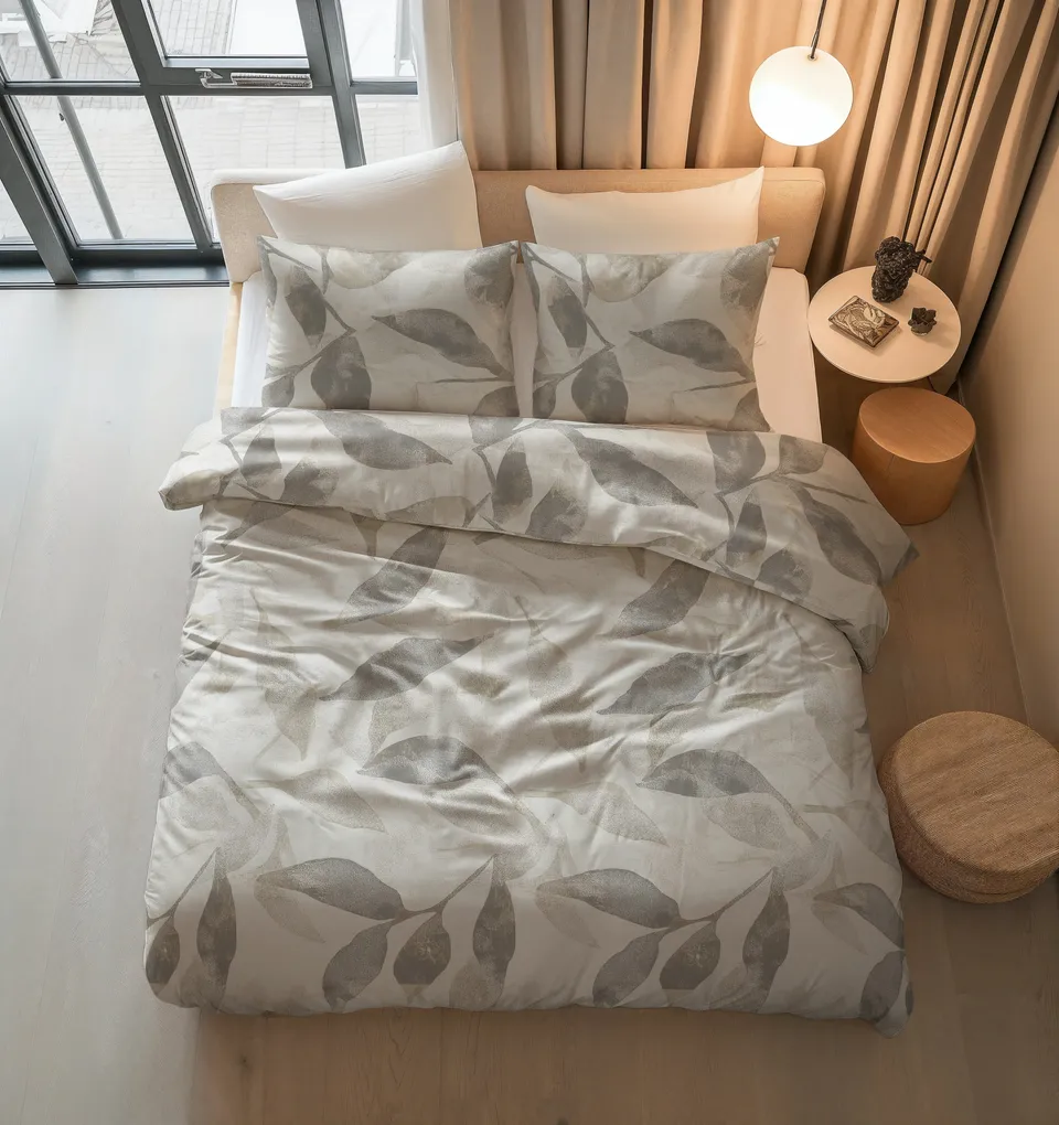 NordDream Pure Foilage hopeanharmaa pussilakanasetti 240x200
