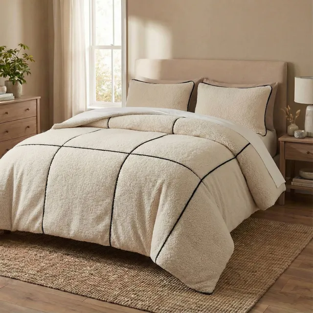 NordSleeps NordDream Teddy Trim pussilakana beige teddy