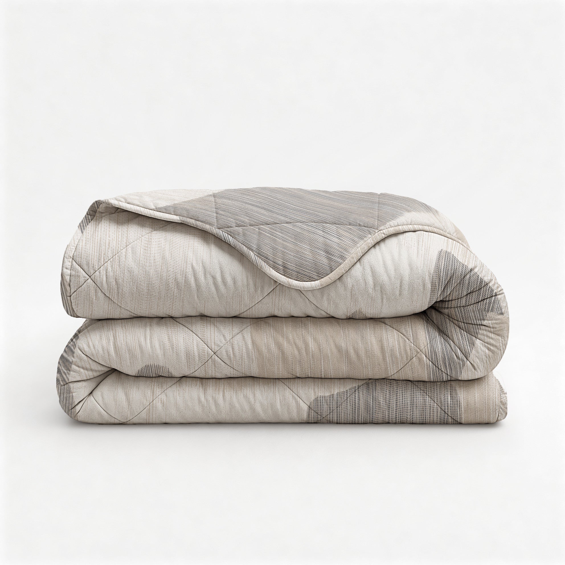 NordDream Lazy Checkered peitto beige-harmaa 200x220 ruutu