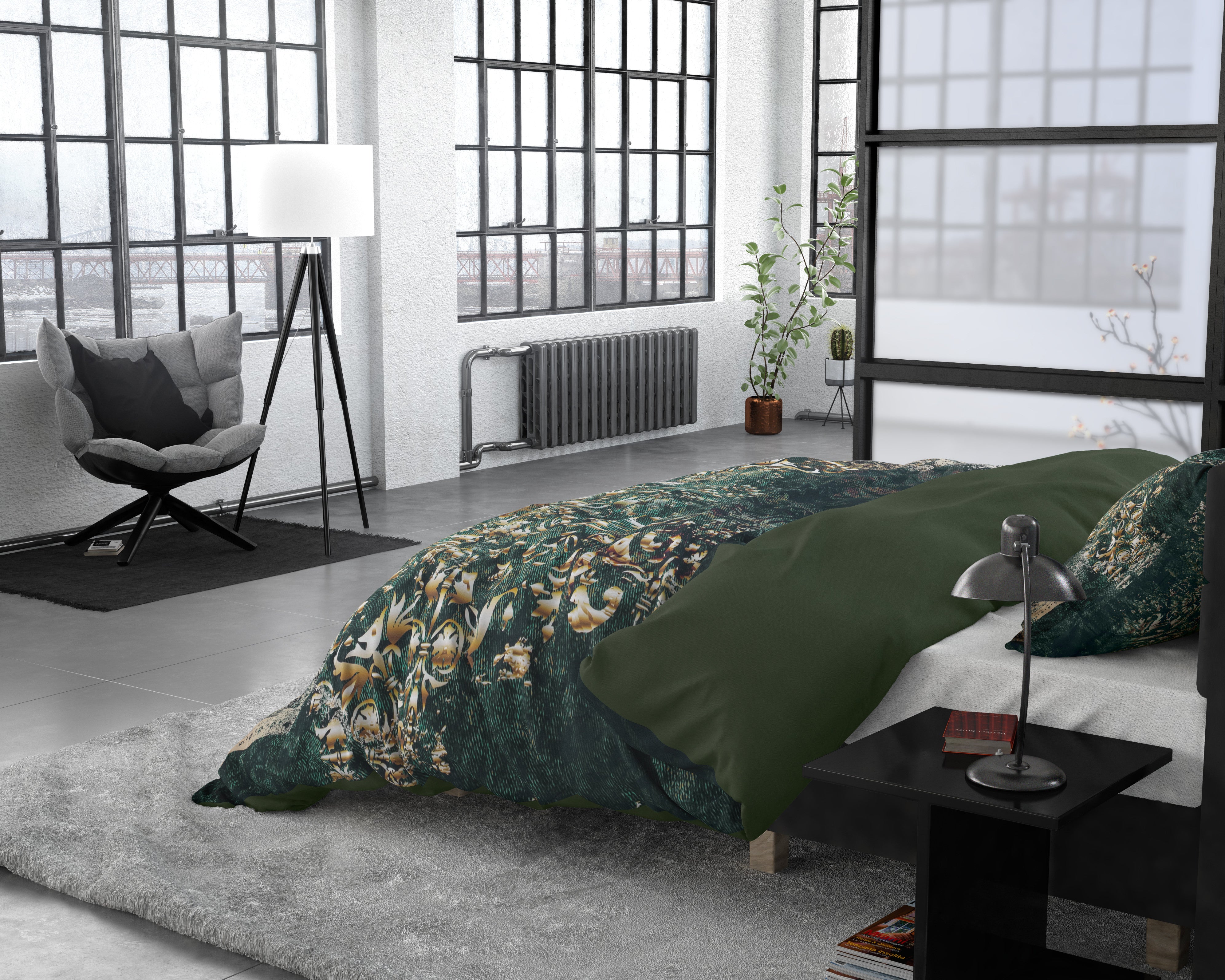 NordDream Wild Satijn Nairobi Green pussilakana 200x200/220 vihreä satiini