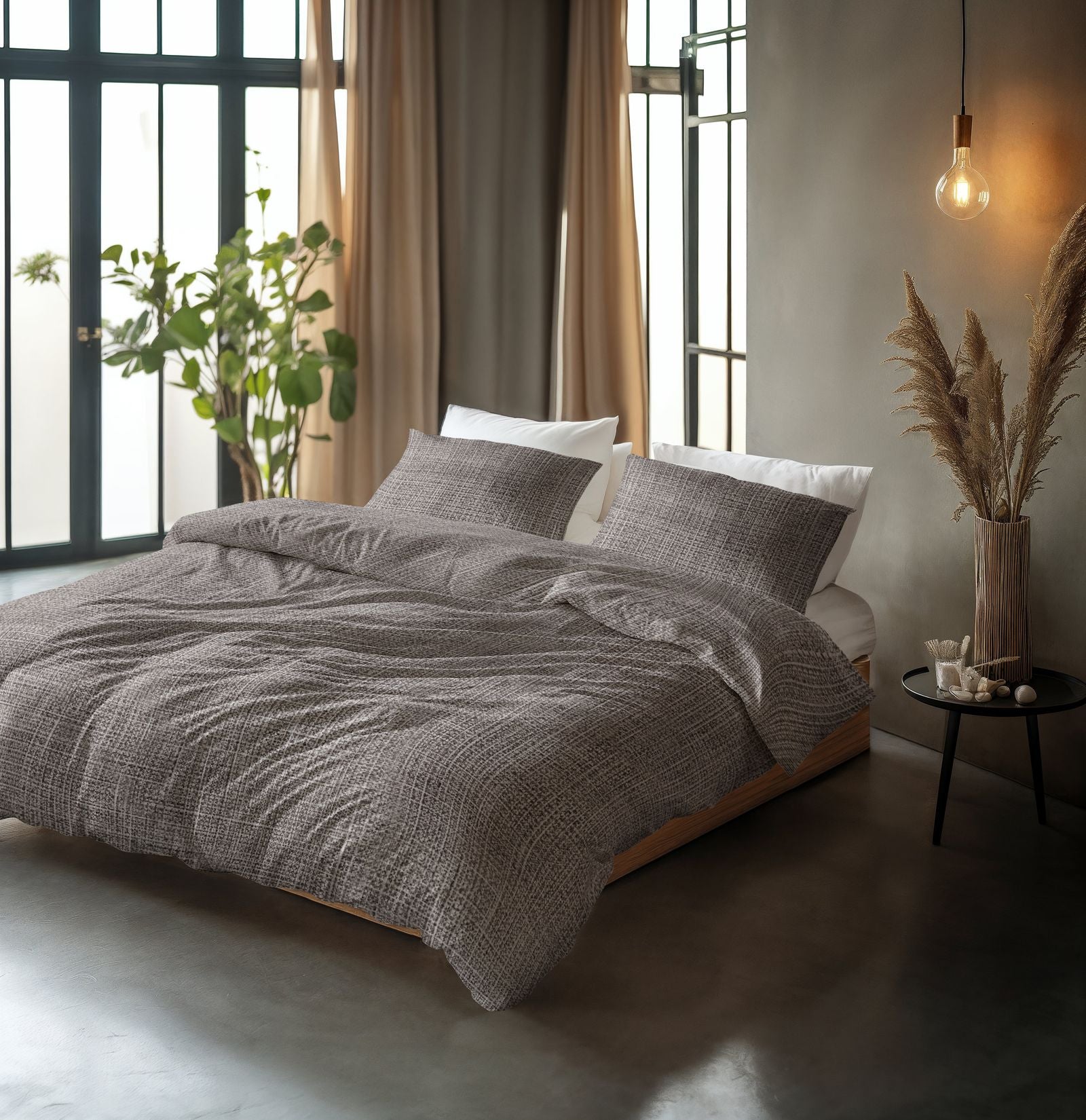 NordDream Pure Vintage pussilakana 240x200 ruskea taupe