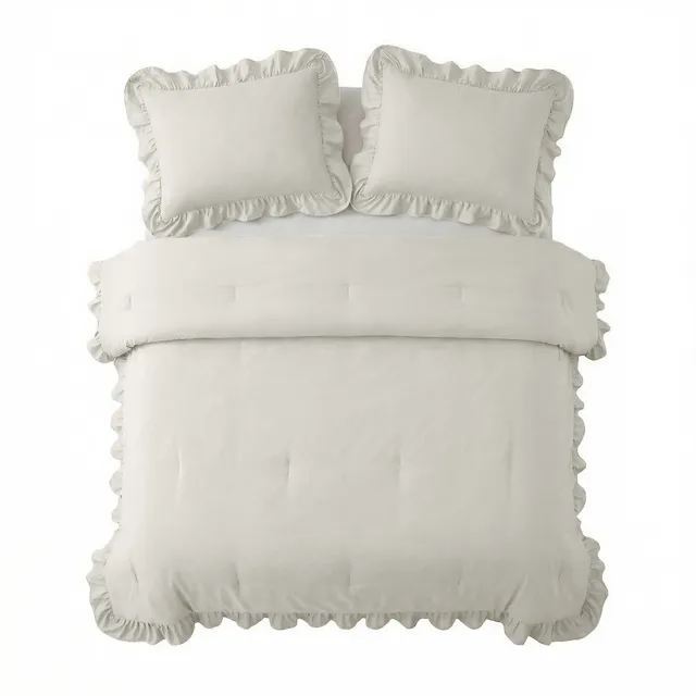 NordDream Lazy Ruffles peitto 140x200 rikkivalkoinen pestävä