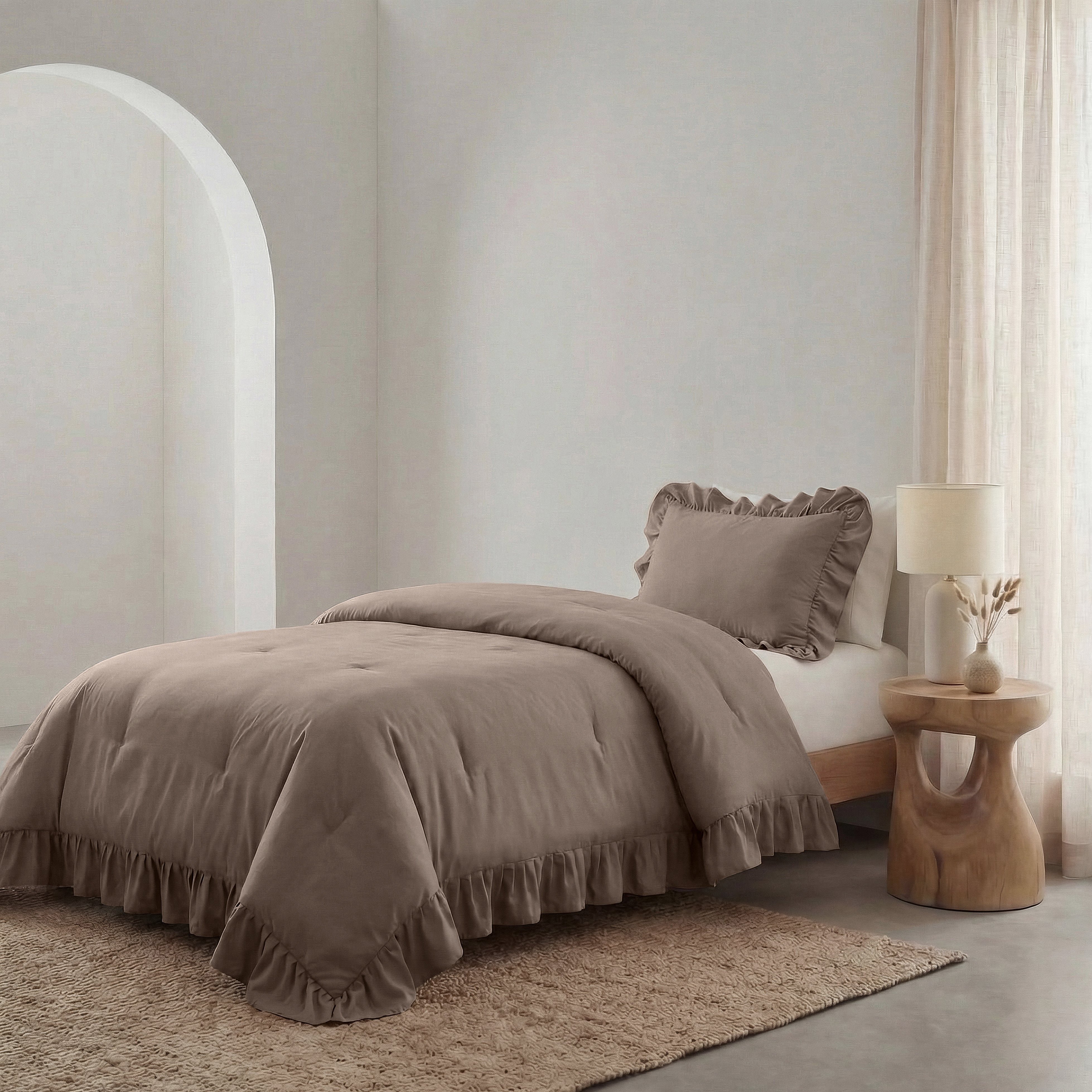 NordDream Lazy Ruffles peitto taupe 200x200 pussiton
