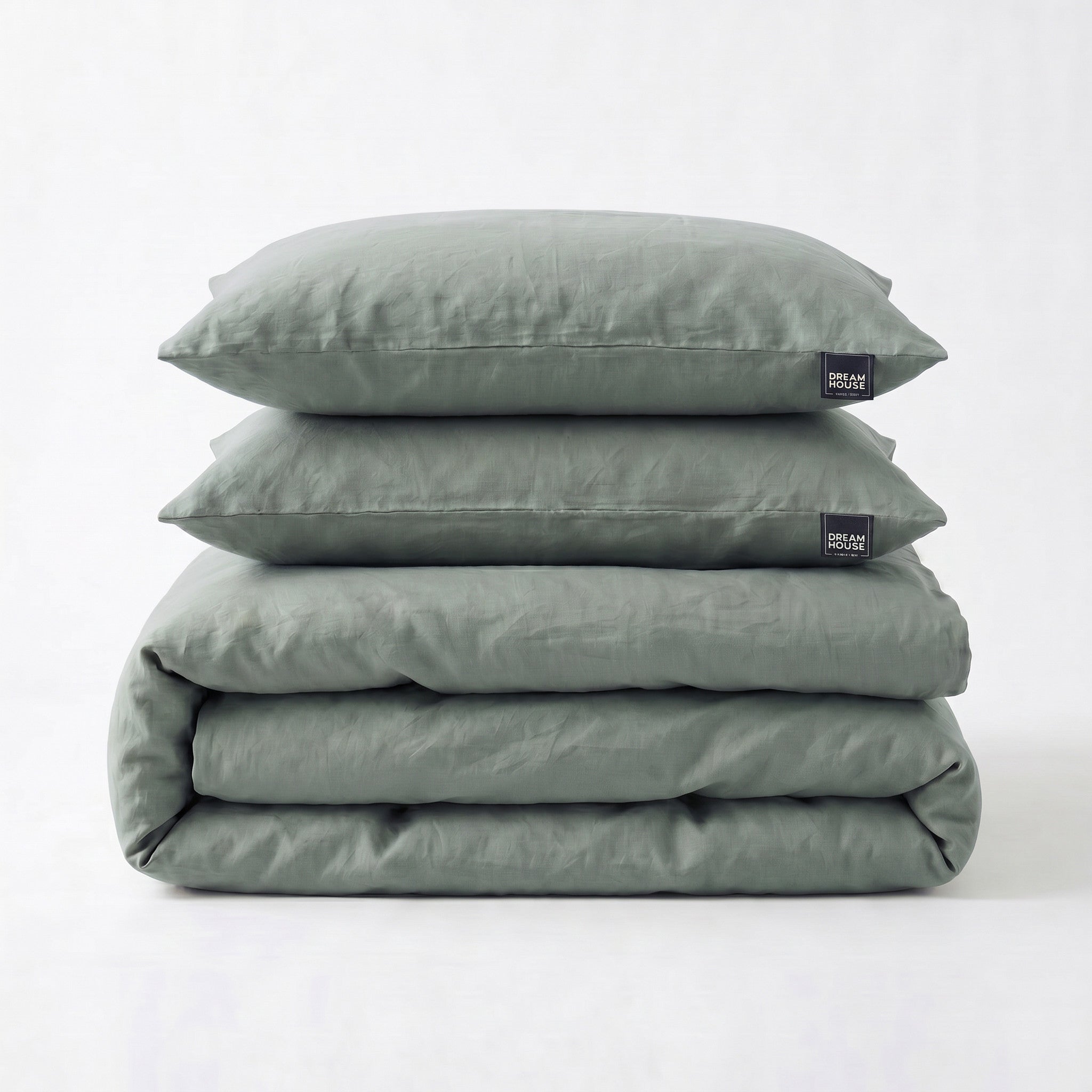 NordDream Stone Washed pussilakana 140x200/220 vihreä